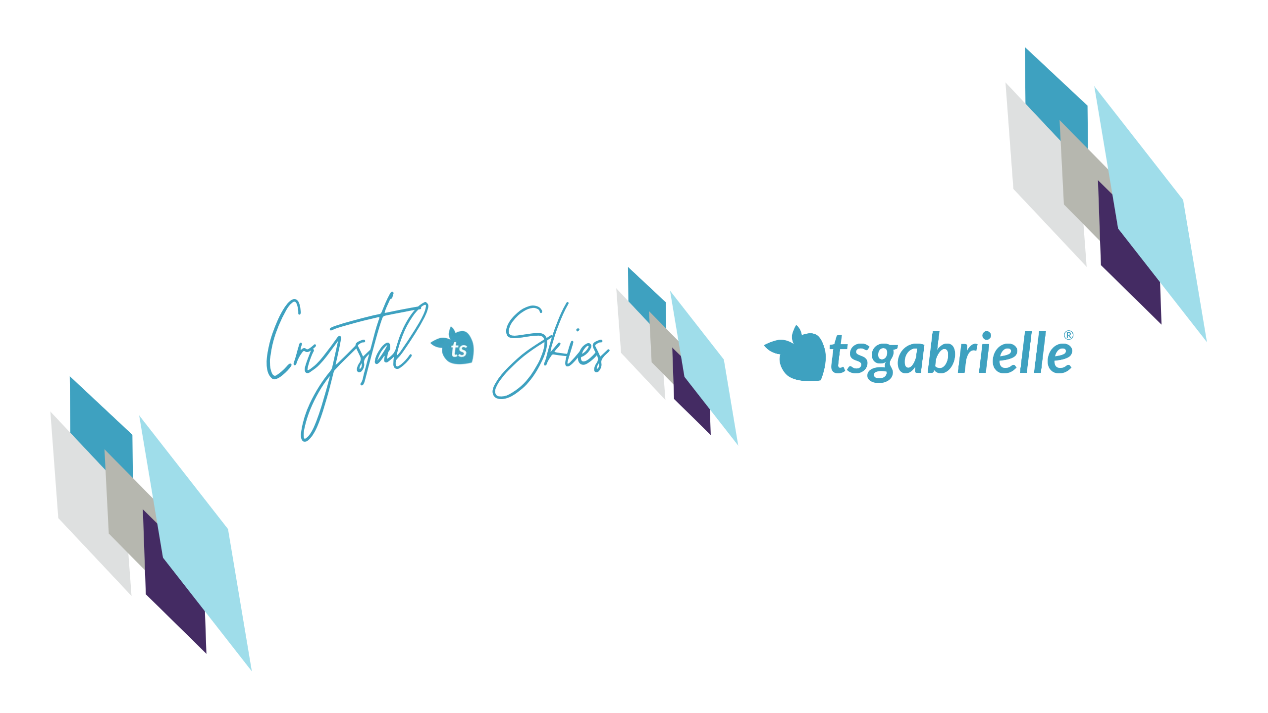 Two brand logos with stylized text and geometric shapes on a white background