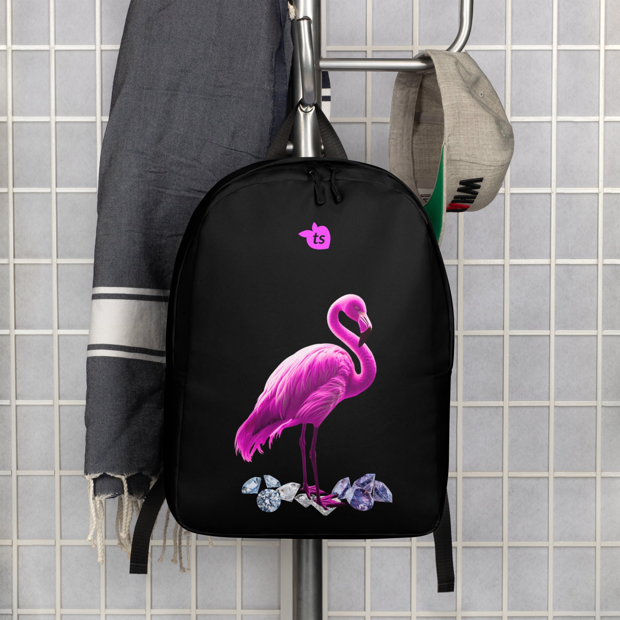 tsgabrielle® • Flamant 🦩 Rose • Minimalist Backpack • Black •