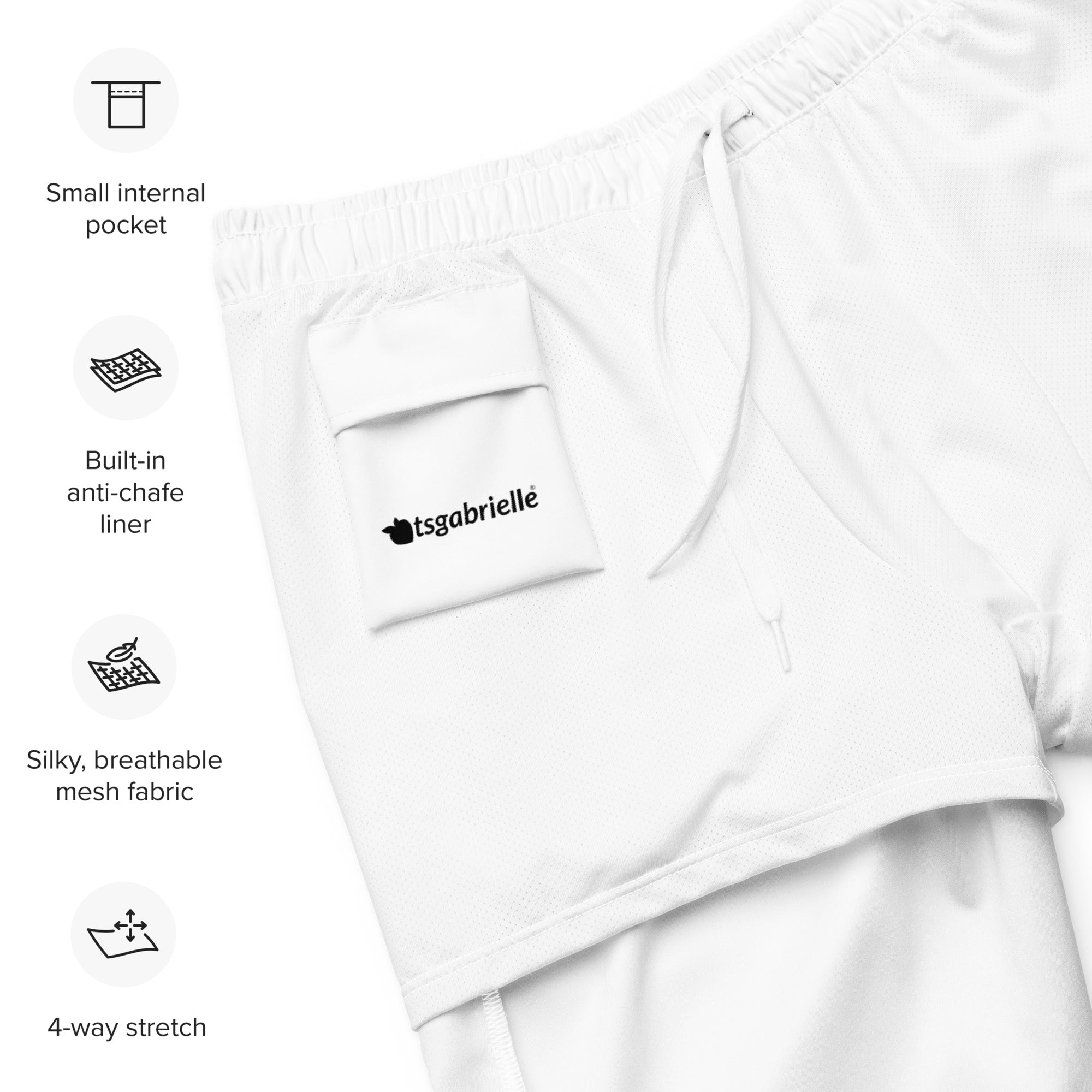tsgabrielle® • For Him 👔 • Womanizer • Swim Trunks • White •