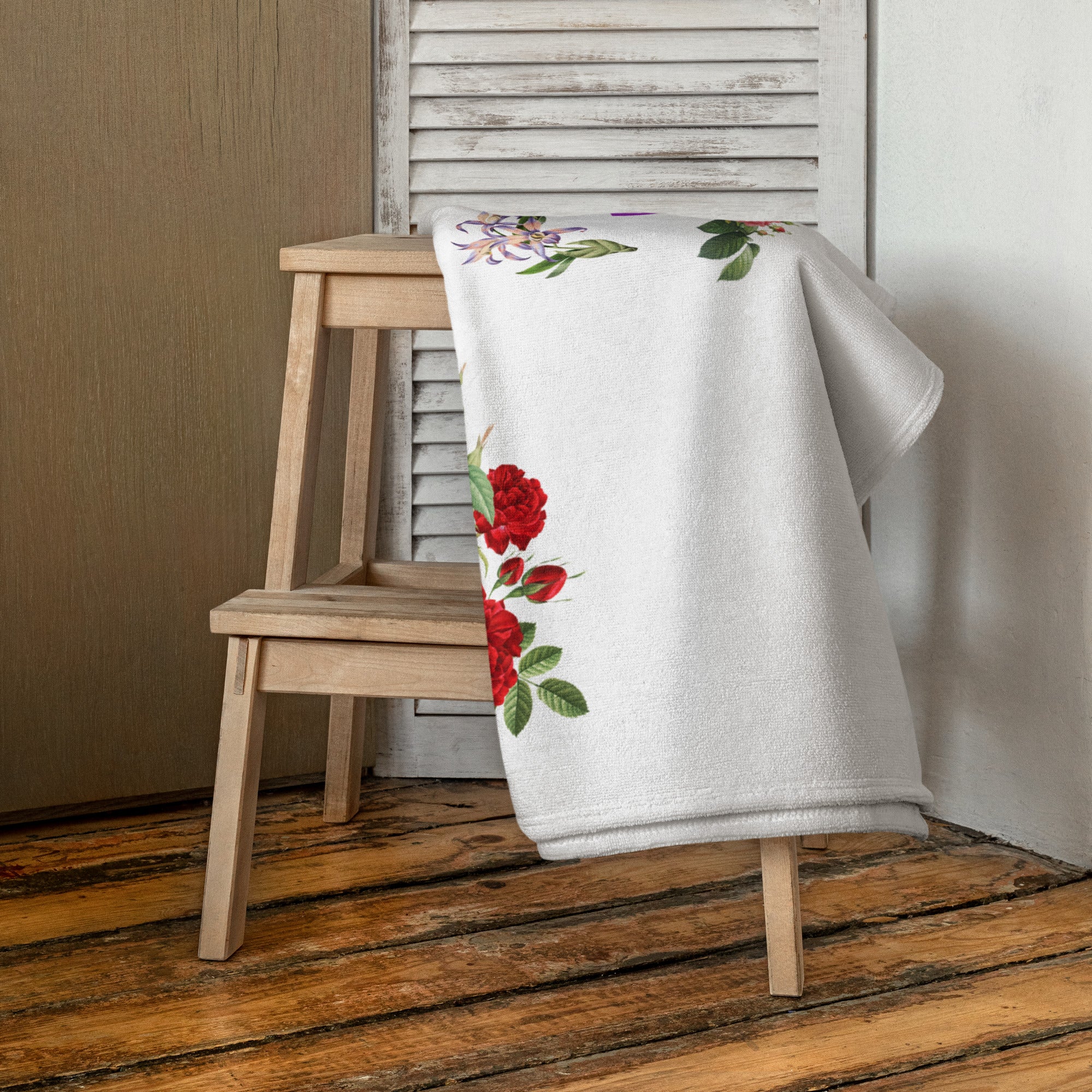 tsgabrielle® • TransFLOWer • Bath Towel • White • 30"x60 •
