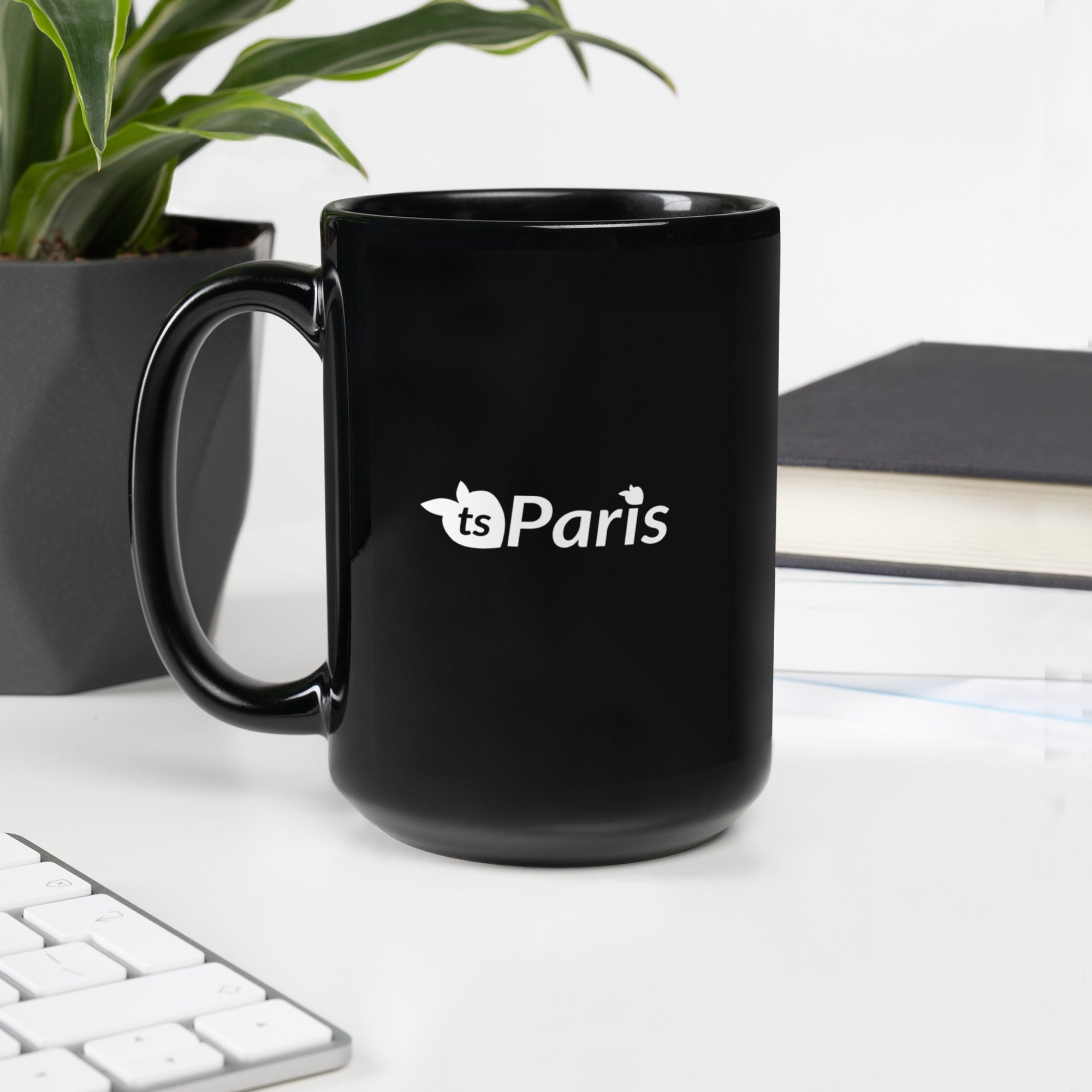 tsgabrielle® • Paris • Mug brillant • Noir • Céramique • 2 tailles