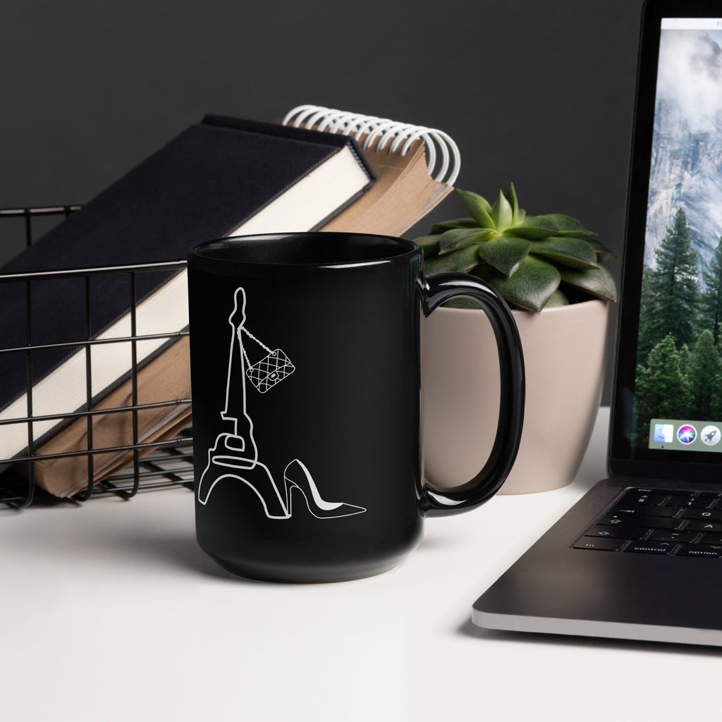 tsgabrielle® • Paris • Mug brillant • Noir • Céramique • 2 tailles