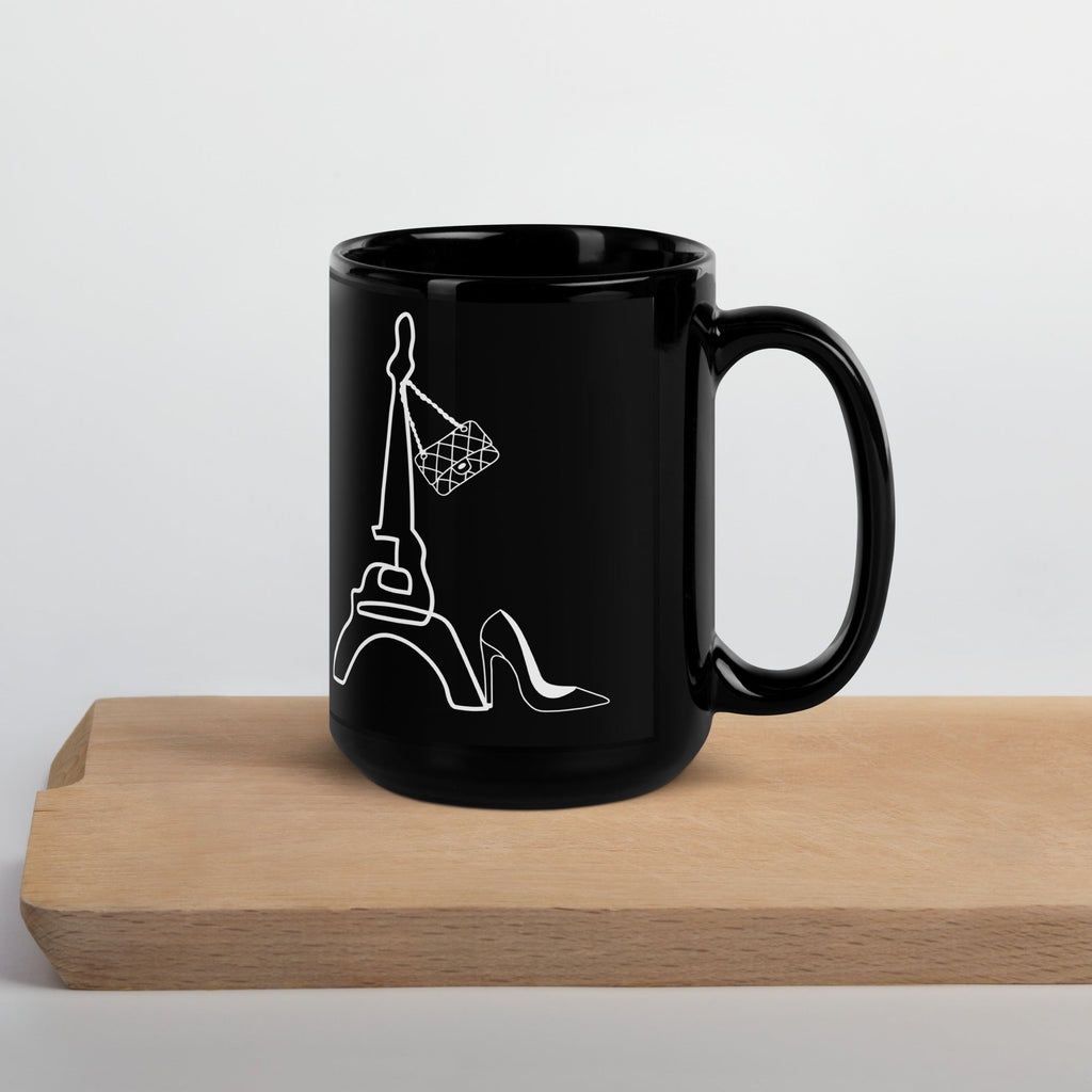 tsgabrielle® • Paris • Mug brillant • Noir • Céramique • 2 tailles