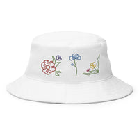tsgabrielle® • TransFLOWer • Bucket Hat • White • 100% Cotton • White One size Cotton