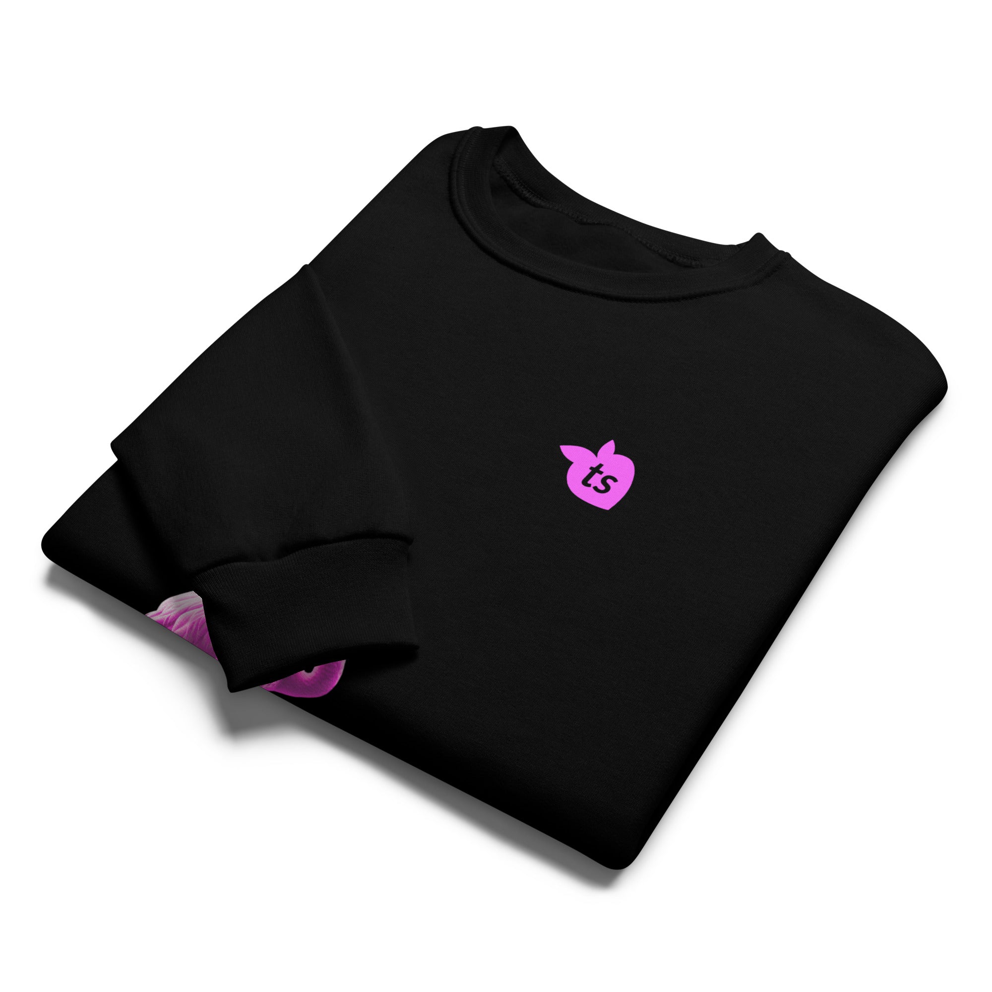 tsgabrielle® • For Her • Flamant 🦩Rose • Crew Neck Sweatshirt • Black •
