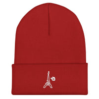 tsgabrielle® • Paris - La Tour Eiffel • Cuffed Beanie Red • Red • Red One size Acrylic