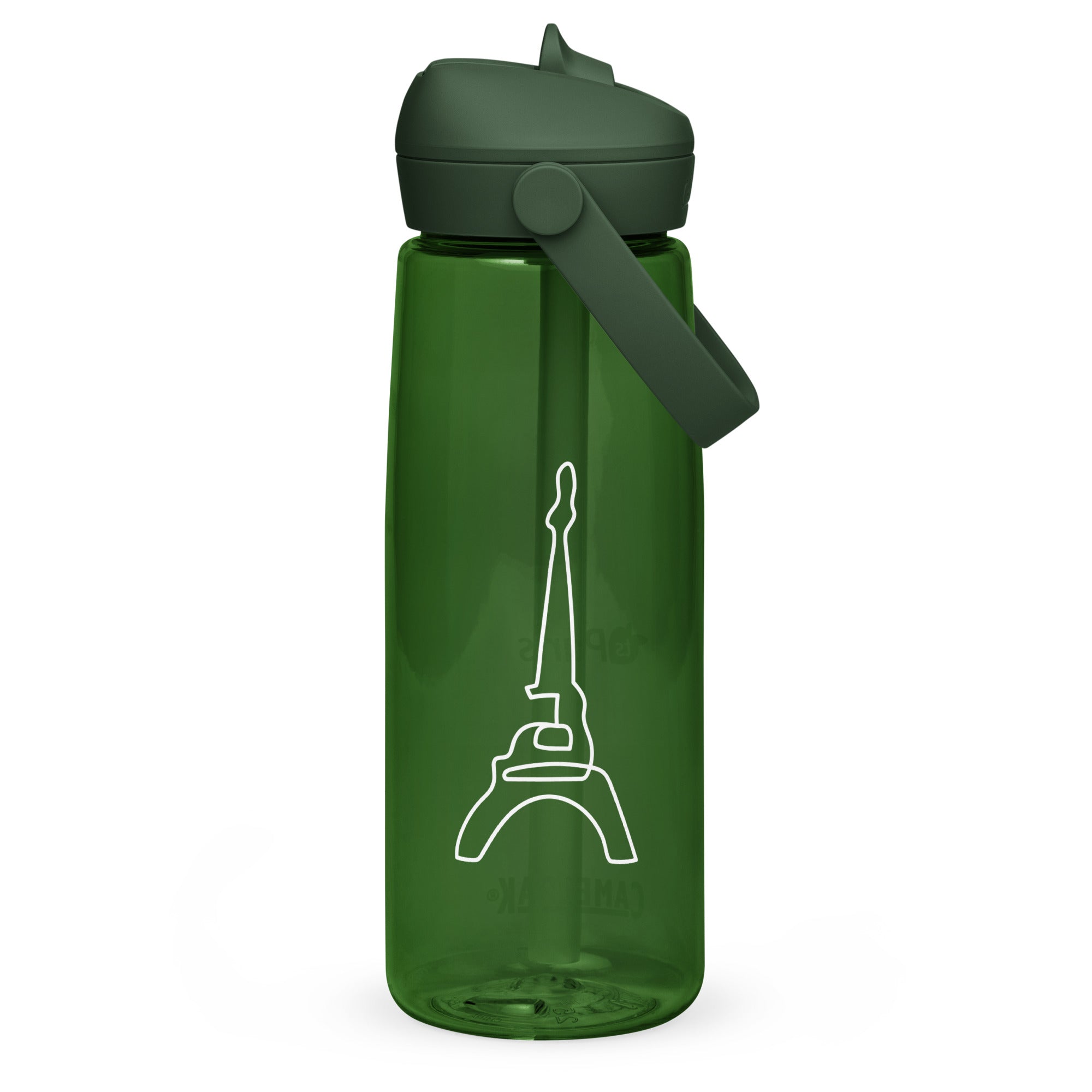 CamelBak® Eddy® by tsgabrielle® • Paris - La Tour Eiffel • Sports Water Bottle • Flip Straw • 4 Colors • 25 oz • Forest Green Plastic 25 oz