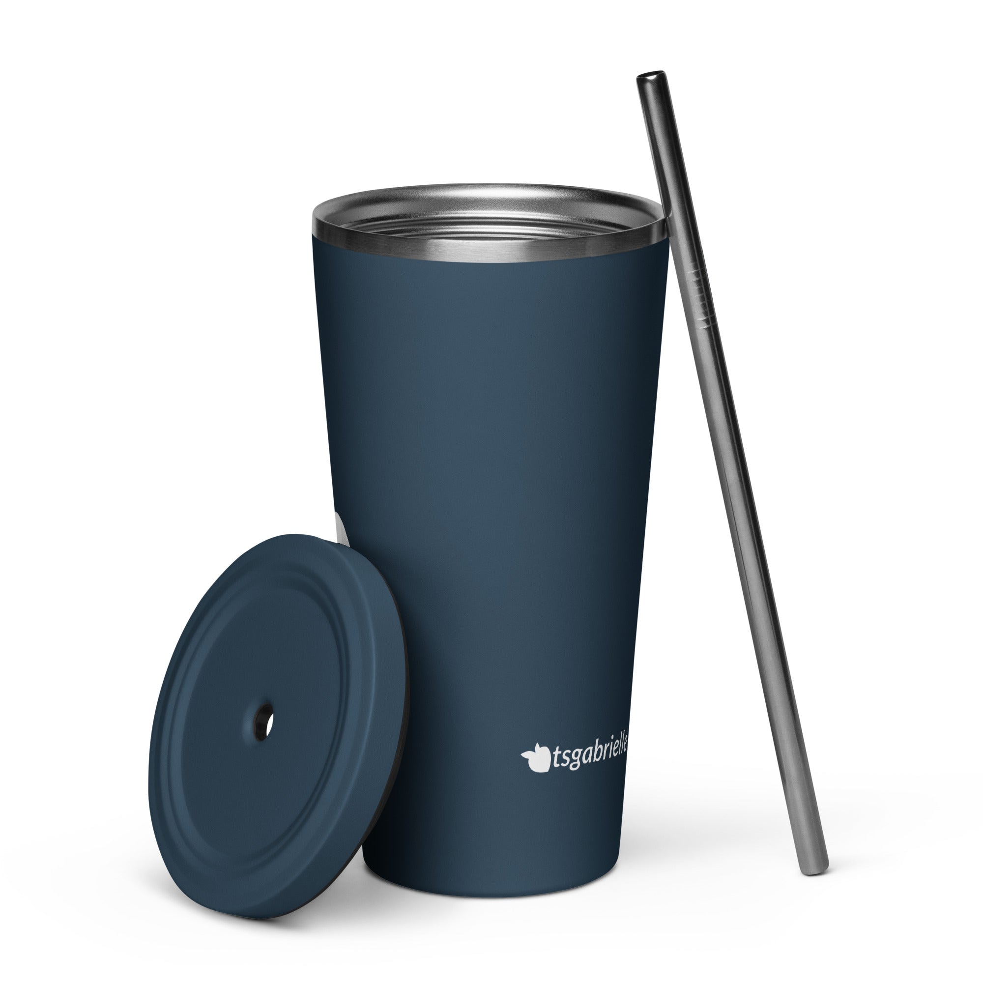 tsgabrielle® • Insulated Tumbler with a Straw • Dark Navy • 20 oz •