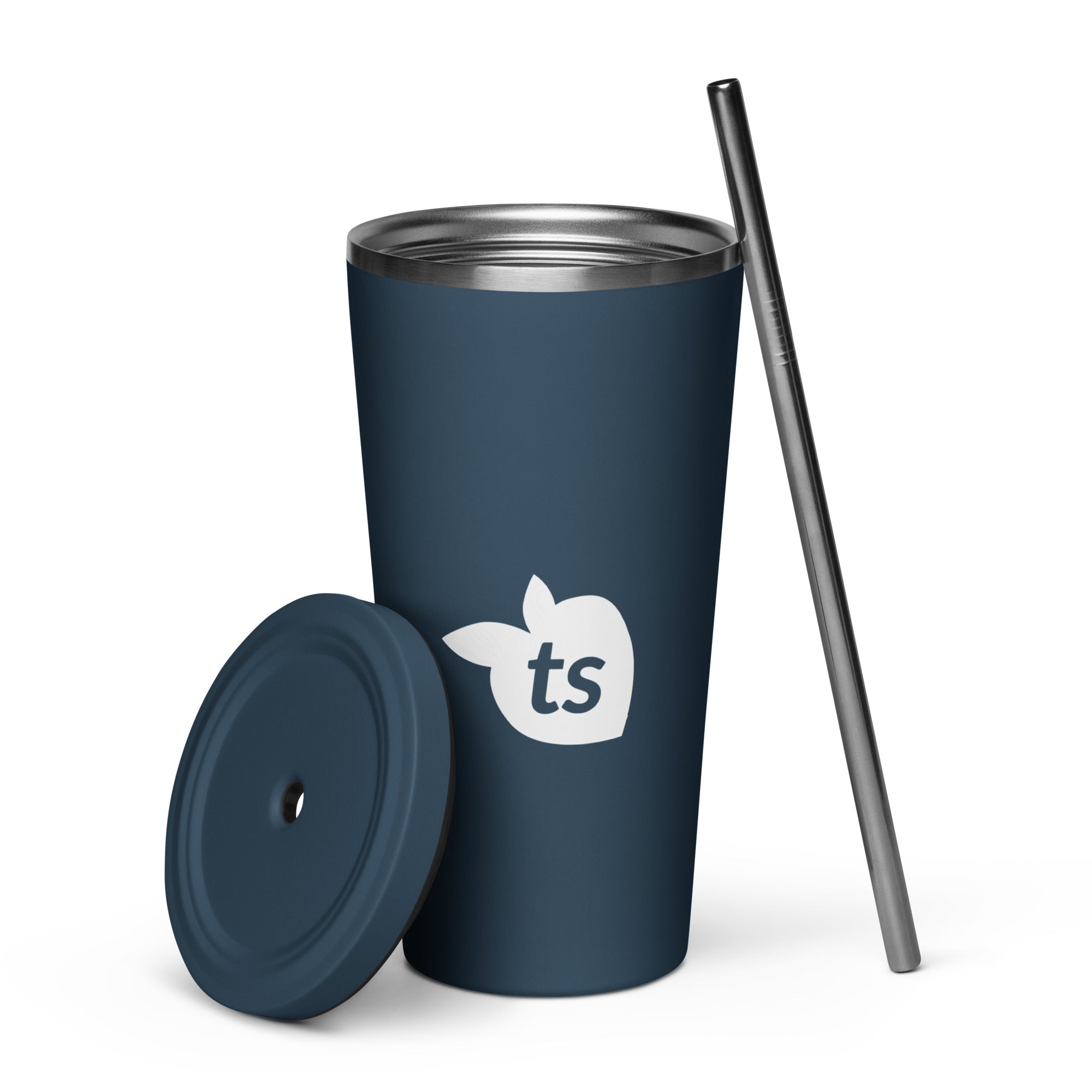 tsgabrielle® • Insulated Tumbler with a Straw • Dark Navy • 20 oz •