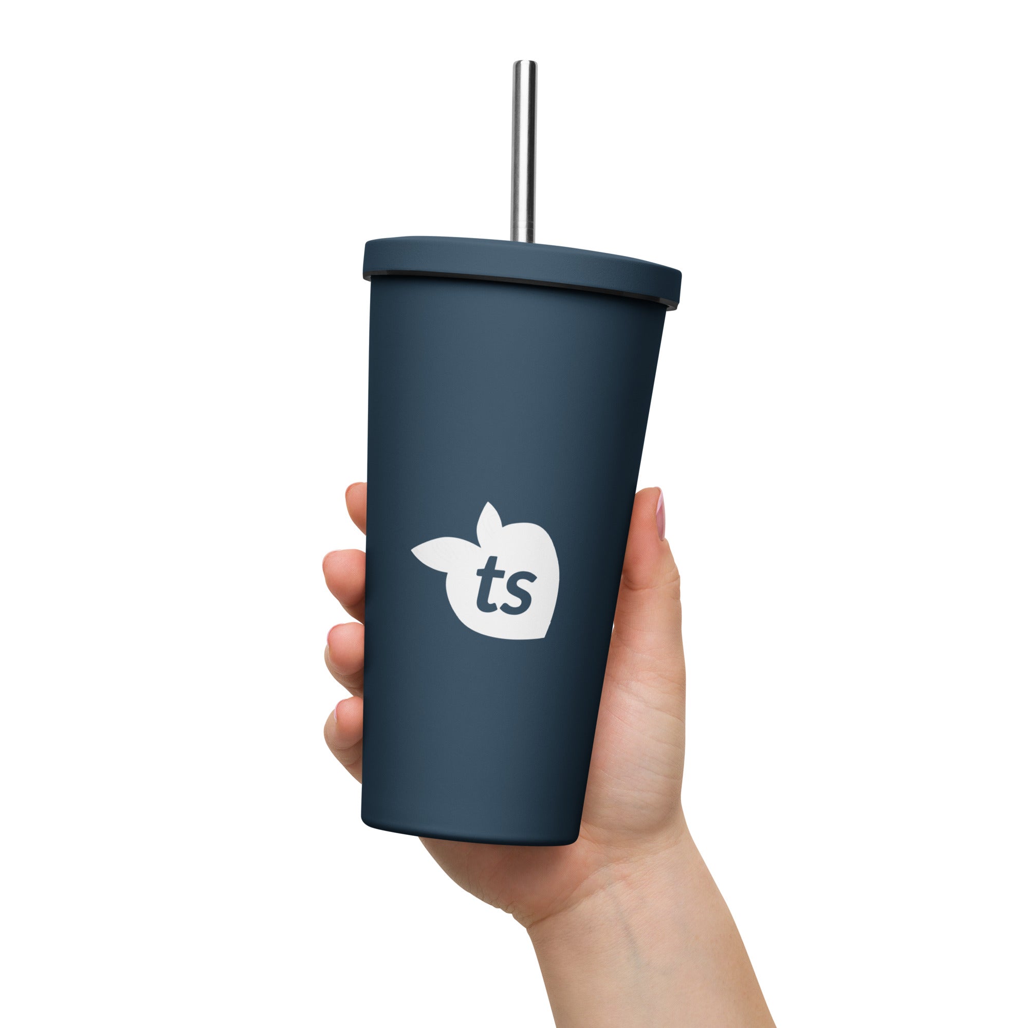 tsgabrielle® • Insulated Tumbler with a Straw • Dark Navy • 20 oz •