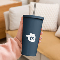 tsgabrielle® • Insulated Tumbler with a Straw • Dark Navy • 20 oz •