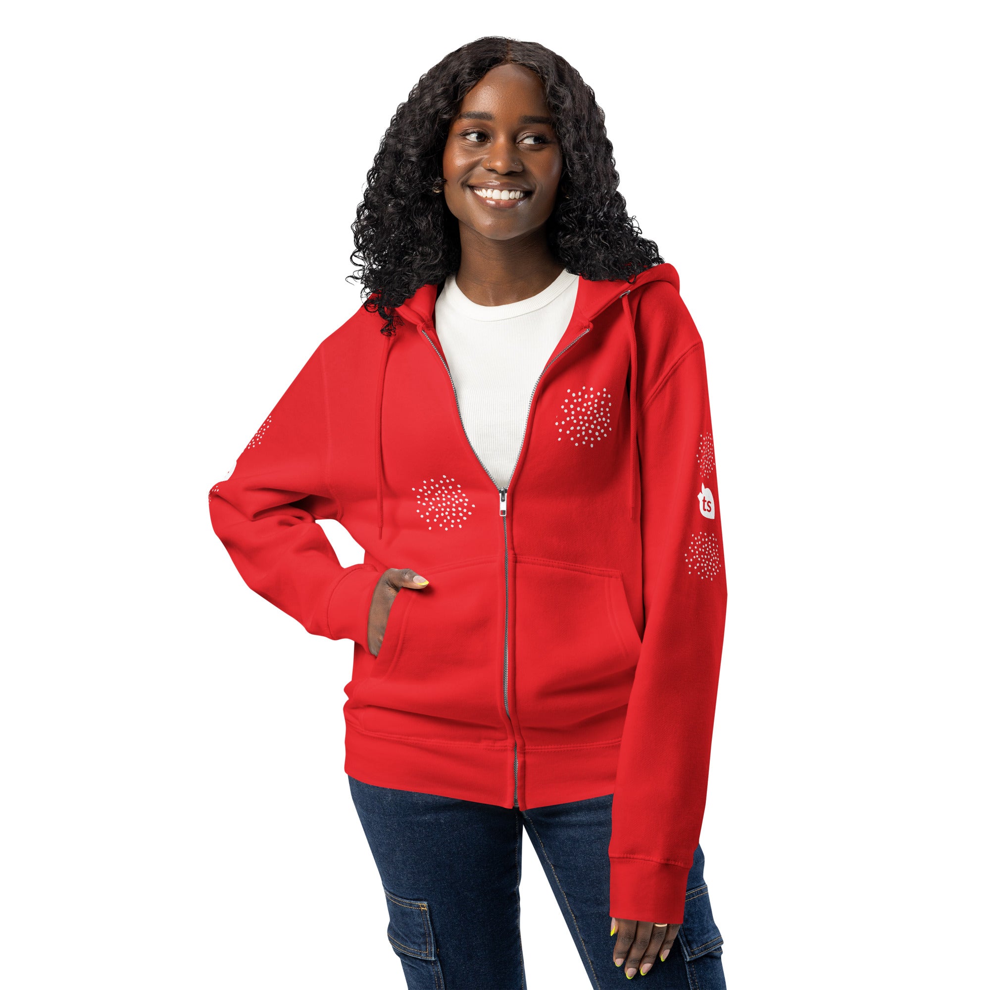 tsgabrielle® • For Her 👗 • ❄️ Glow in Winter • Premium Full Zip Hoodie • Red •