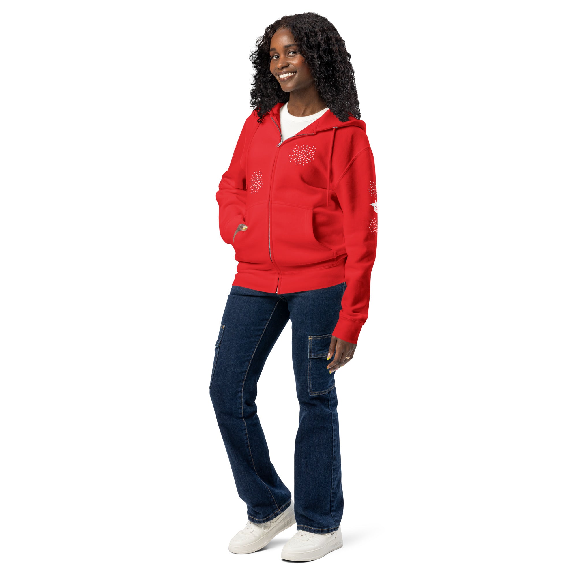 tsgabrielle® • For Her 👗 • ❄️ Glow in Winter • Premium Full Zip Hoodie • Red • Red Hooded