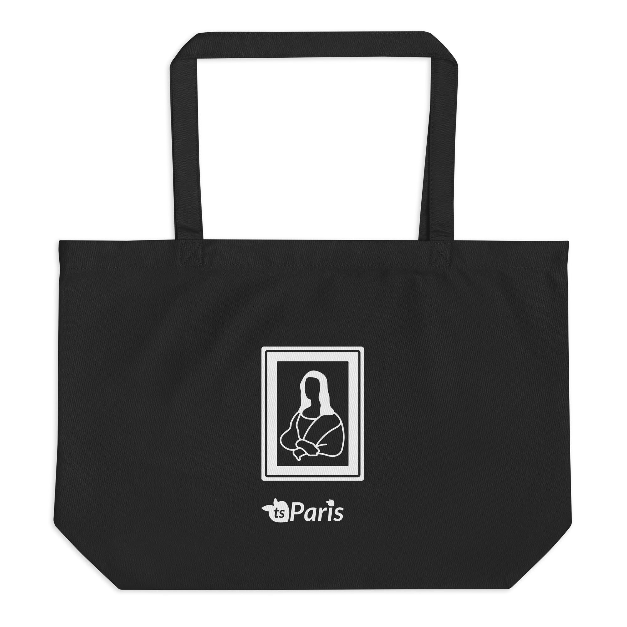 tsgabrielle® • Paris - Da Vinci • Large Tote Bag • Black • Cotton Organic • Black Organic Cotton One size