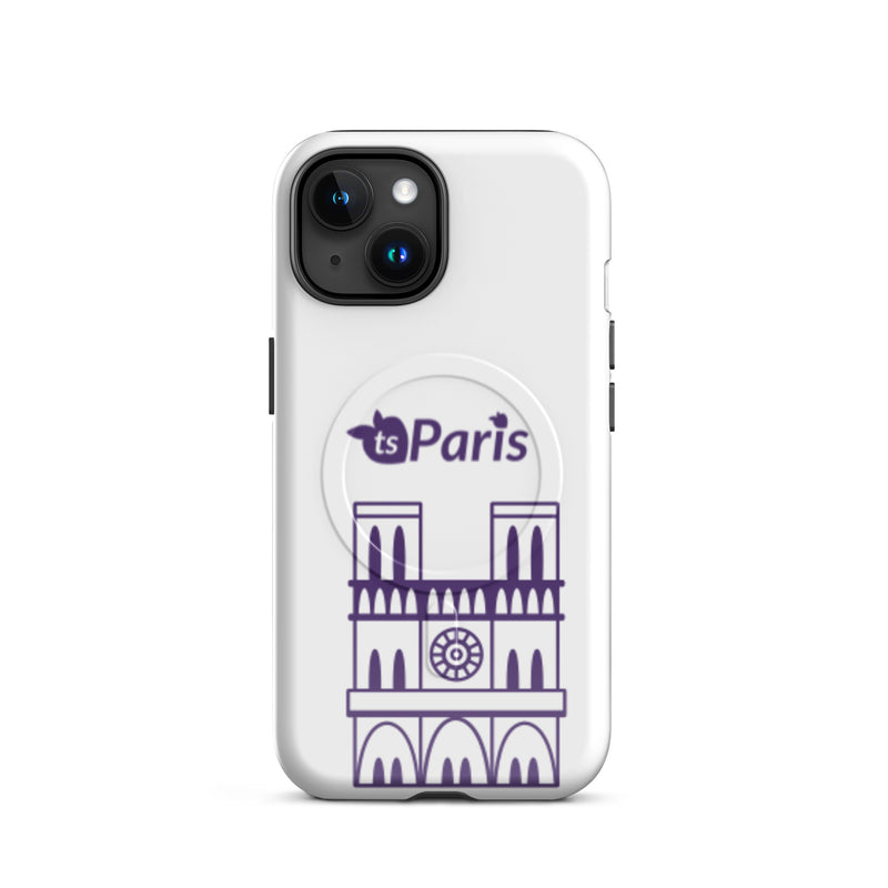 tsgabrielle® • Paris - Notre-Dame Cathedral • Tough Case Compatible with iPhone® • White • MagSafe® • Latest Models • iPhone 15 White Back cover