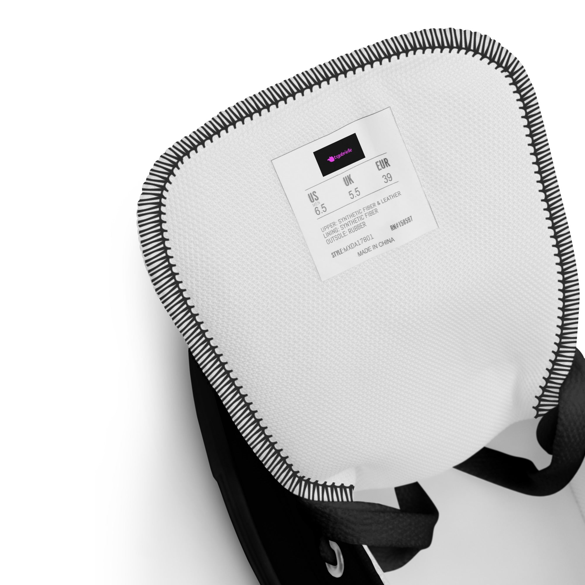 tsgabrielle® • For Him 👔 • Flamant 🦩 Rose • High Top Canvas Shoes • Black •