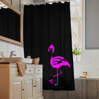 tsgabrielle® • Flamant Rose • Rideau de douche • Noir • 180 x 188 cm