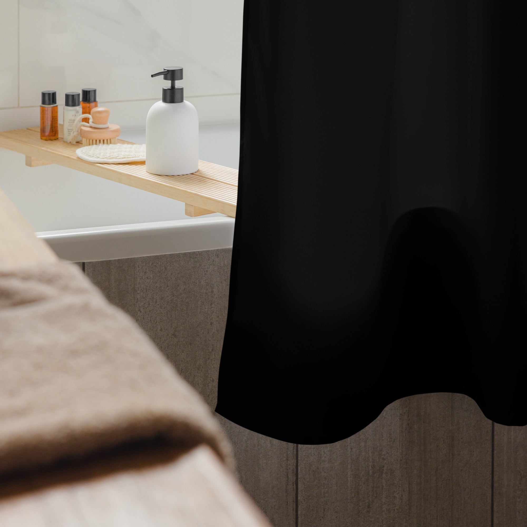 tsgabrielle® • Flamant Rose • Rideau de douche • Noir • 180 x 188 cm