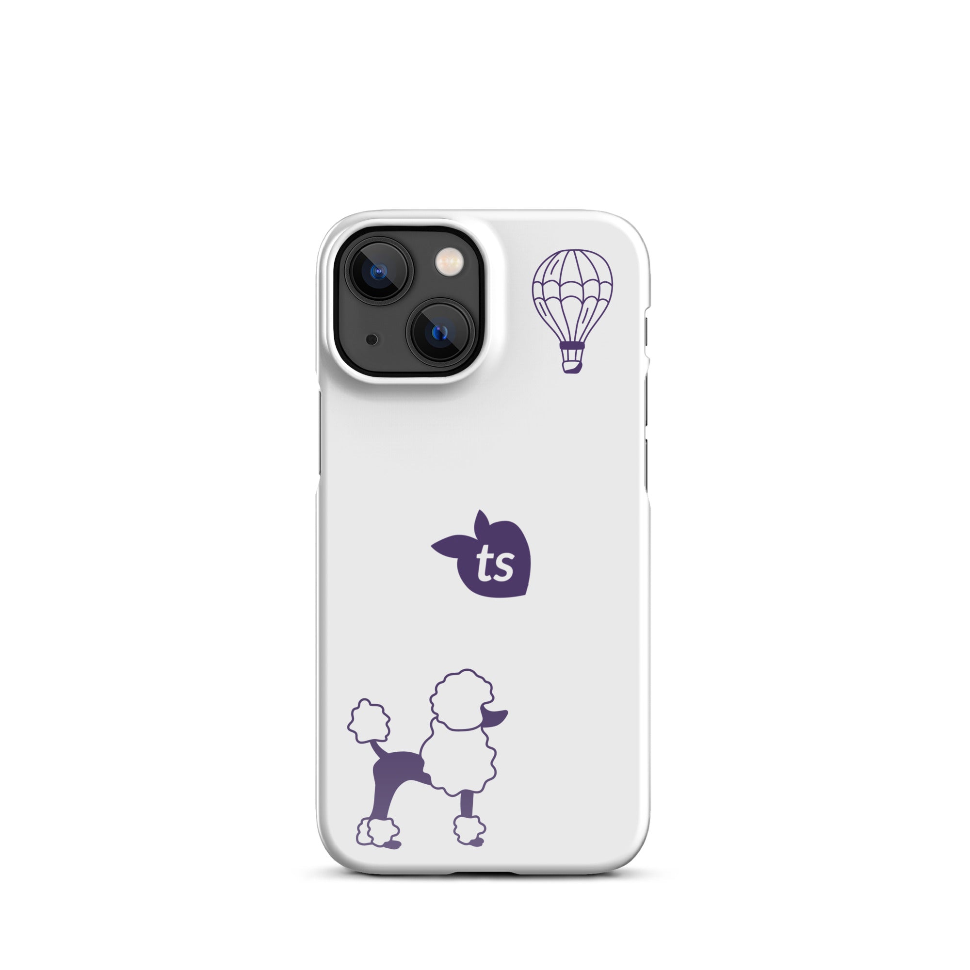 tsgabrielle® • Paris - Le Chien • Snap Case Compatible with iPhone® • White • Latest Models • iPhone 13 Mini White Back cover