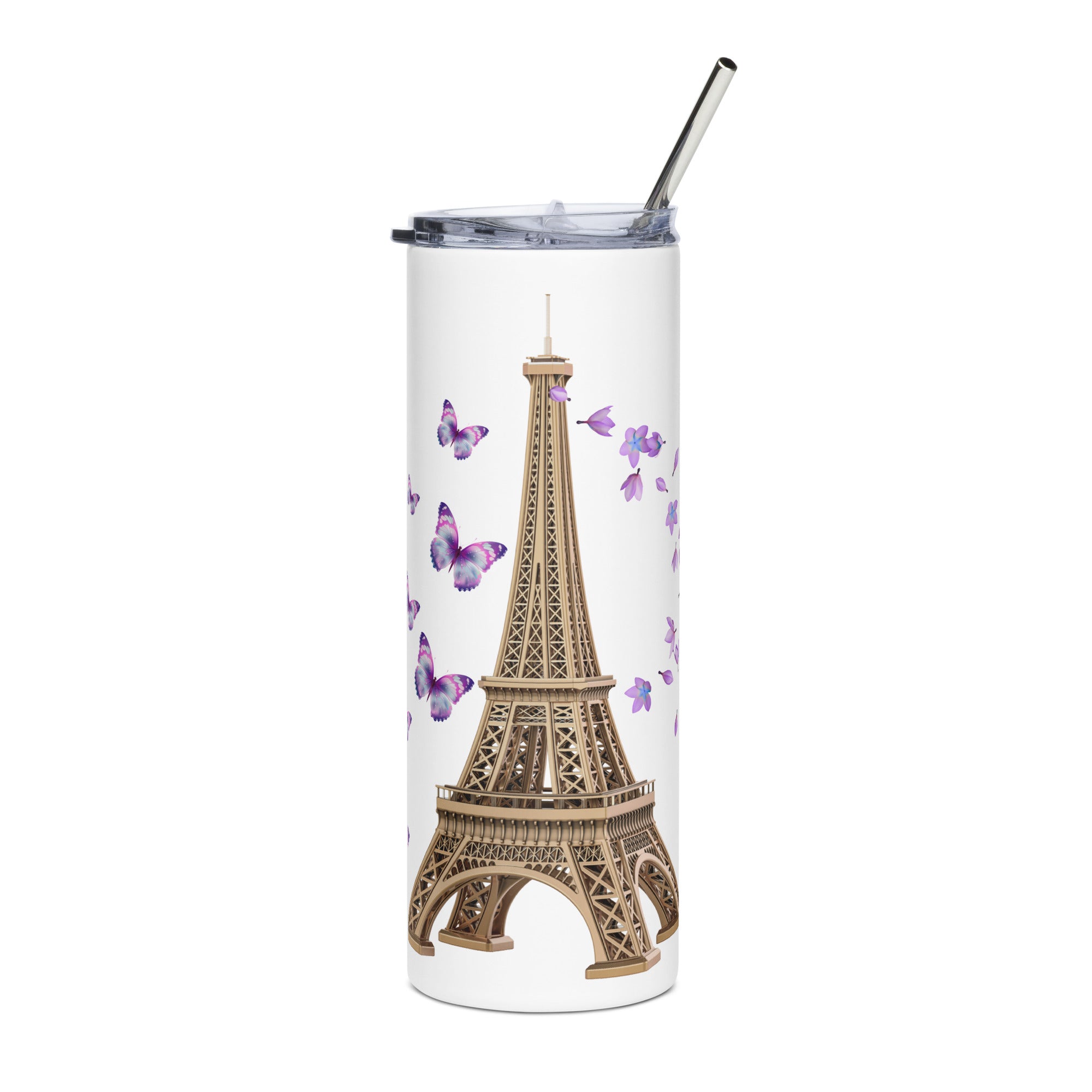 tsgabrielle® • Paris - La Tour Eiffel • Tumbler • Stainless Steel • White • 20 oz •