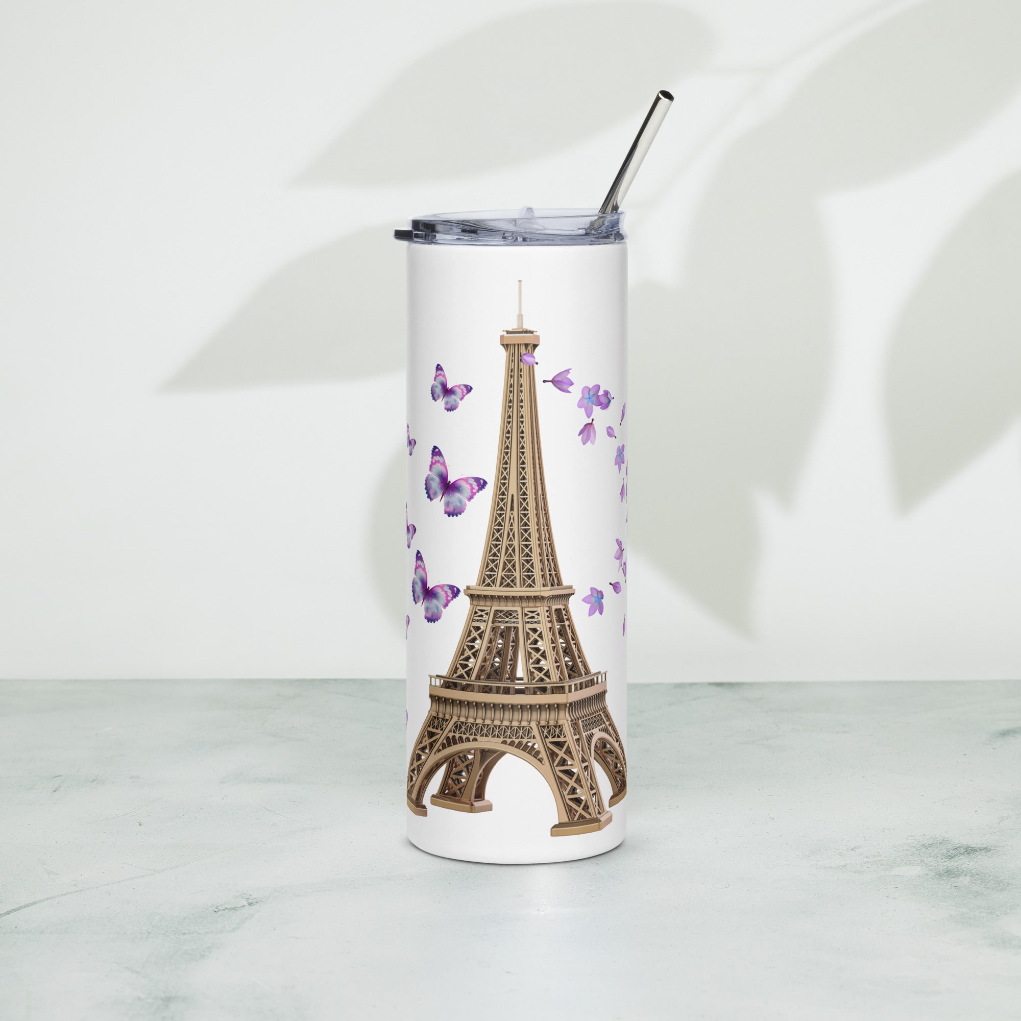 tsgabrielle® • Paris - La Tour Eiffel • Tumbler • Stainless Steel • White • 20 oz •
