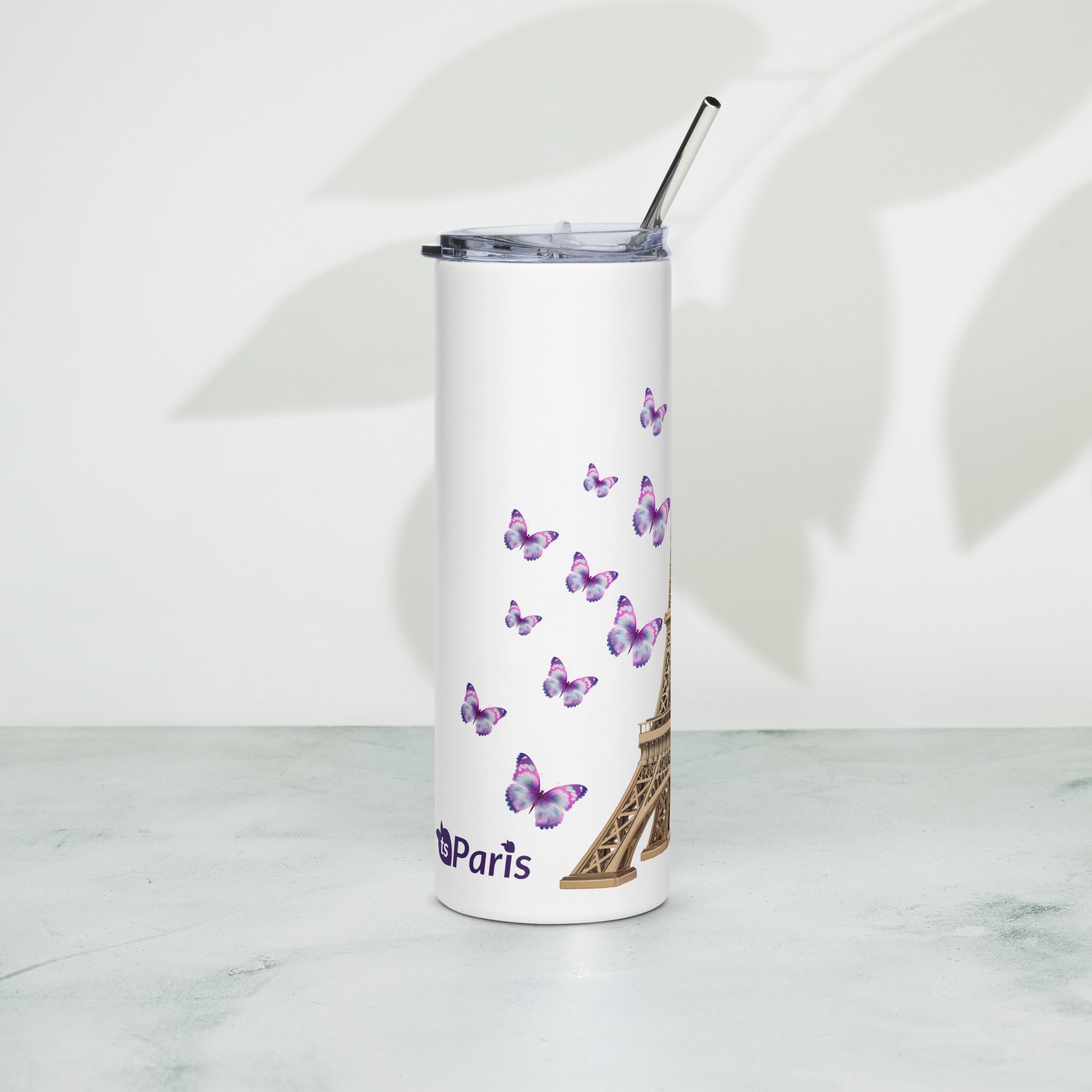 tsgabrielle® • Paris - La Tour Eiffel • Tumbler • Stainless Steel • White • 20 oz •