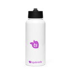 tsgabrielle® • Bouteille d'eau avec couvercle à paille • Blanc • Acier inoxydable • 32 oz