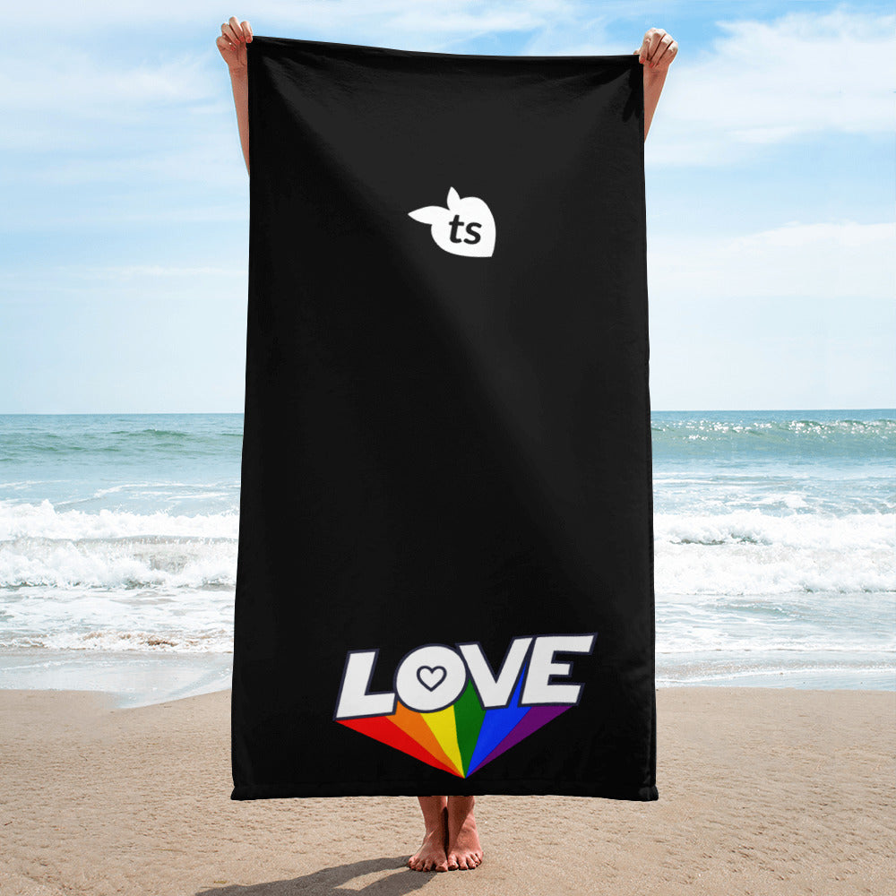 tsgabrielle® • Pride 25 - Love • Serviette • Noir • 76 x 152 cm