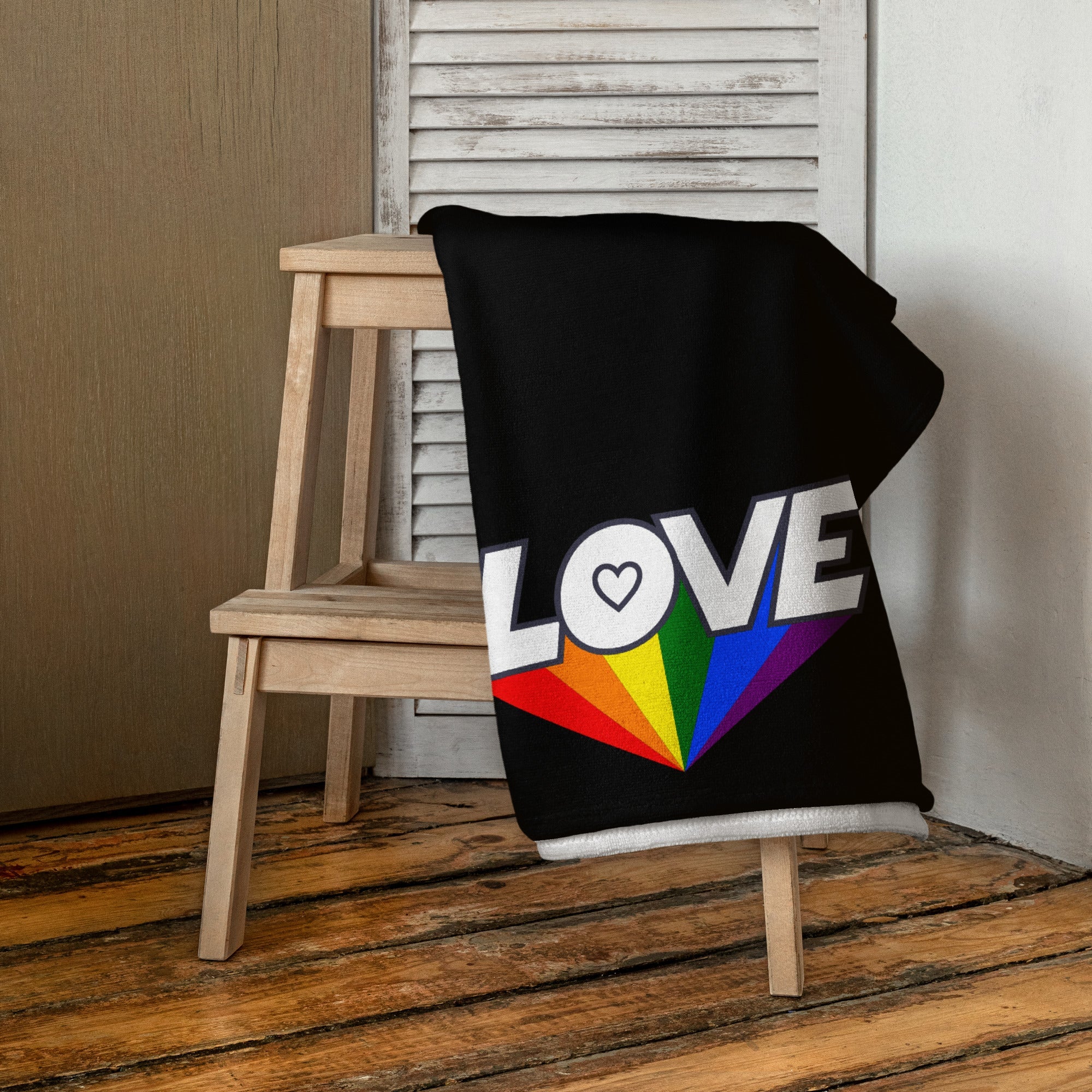 tsgabrielle® • Pride 25 - Love • Serviette • Noir • 76 x 152 cm