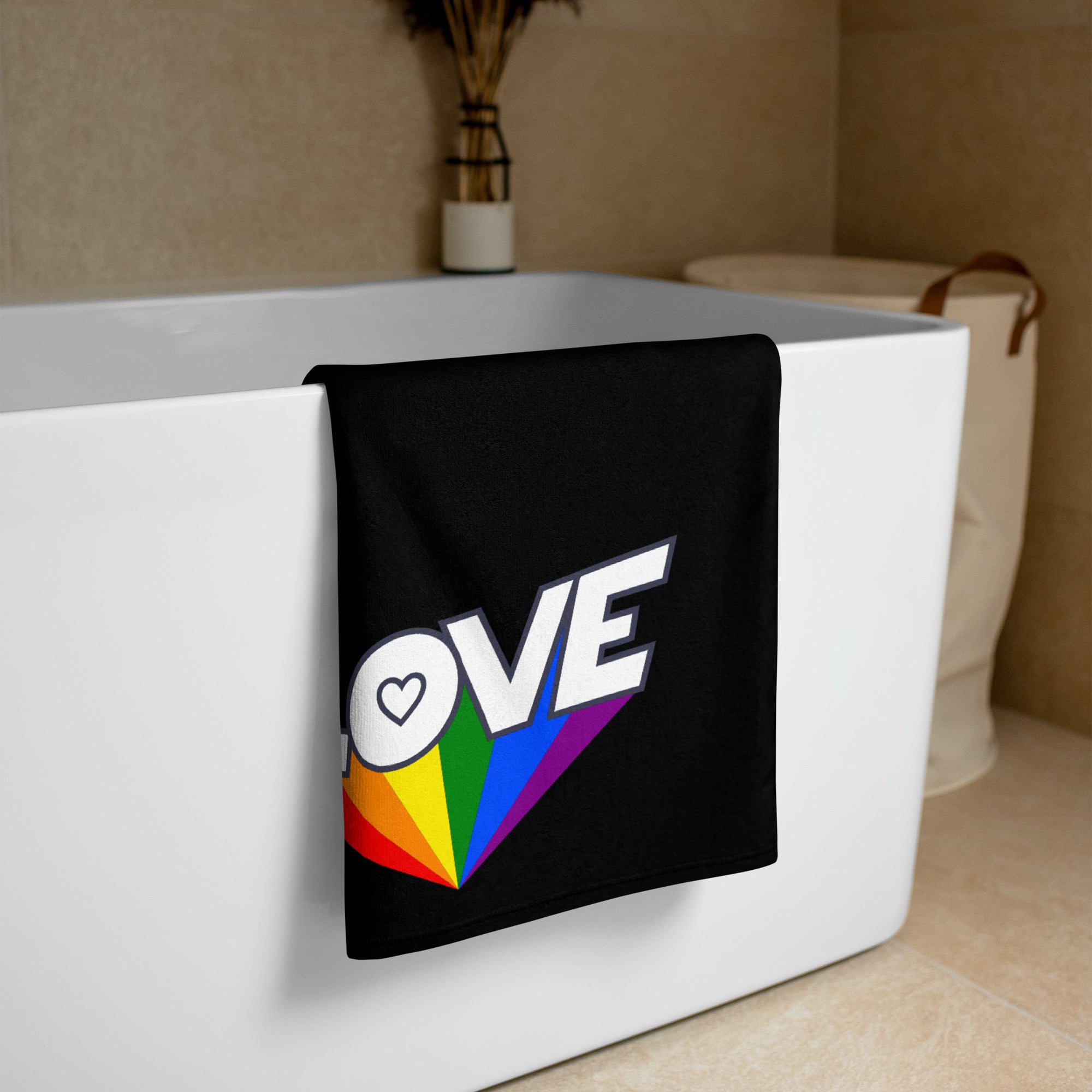 tsgabrielle® • Pride 25 - Love • Serviette • Noir • 76 x 152 cm