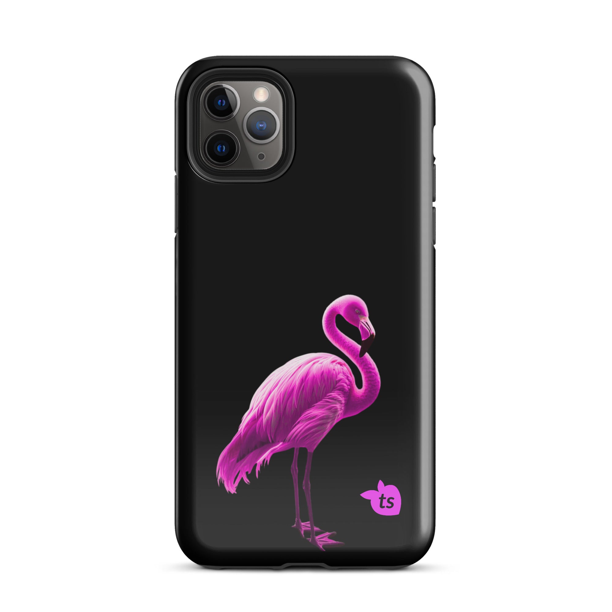 tsgabrielle® • Flamant🦩 Rose • Tough Case Compatible with iPhone® • Latest Models • iPhone 11 Pro Max Gloss Black