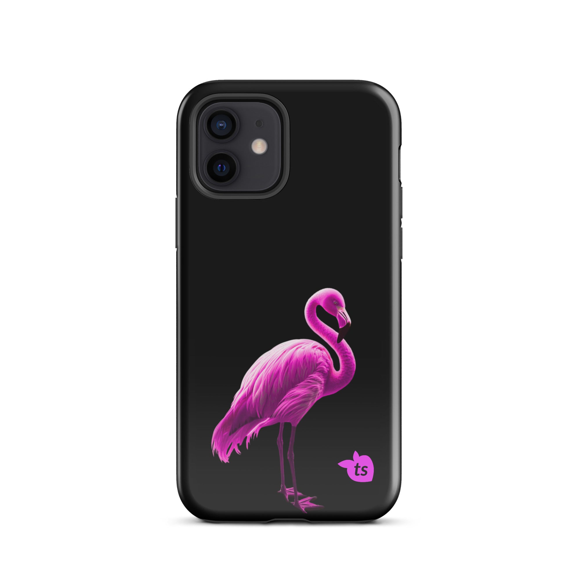 tsgabrielle® • Flamant🦩 Rose • Tough Case Compatible with iPhone® • Latest Models • iPhone 12 Gloss Black