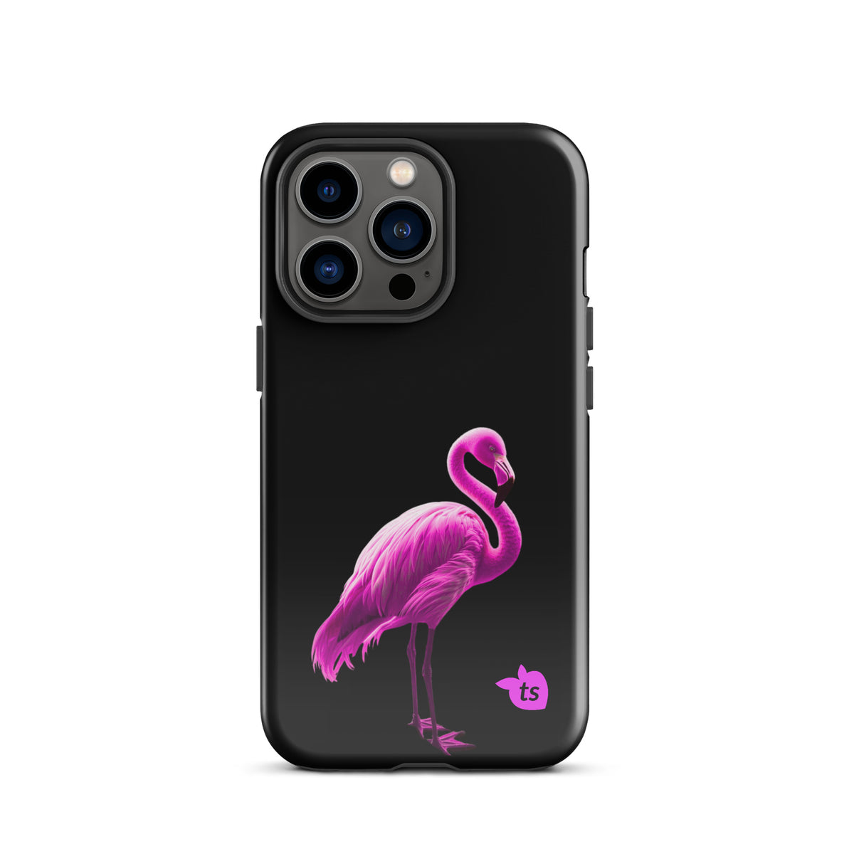 tsgabrielle® • Flamant🦩 Rose • Tough Case Compatible with iPhone® • Latest Models • iPhone 13 Pro Gloss Black