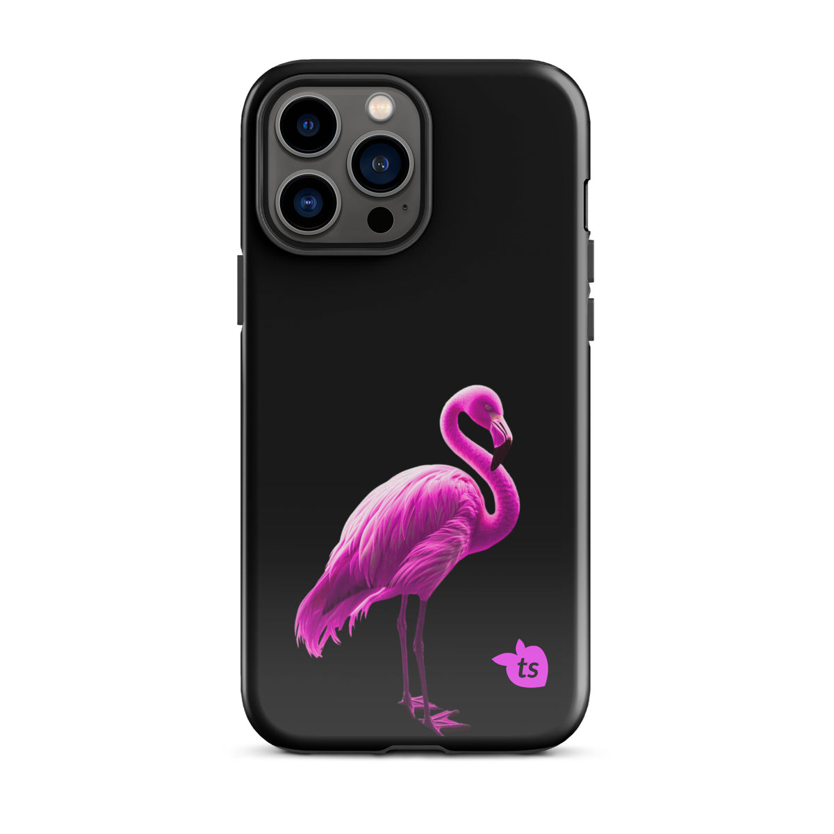 tsgabrielle® • Flamant🦩 Rose • Tough Case Compatible with iPhone® • Latest Models • iPhone 13 Pro Max Gloss Black