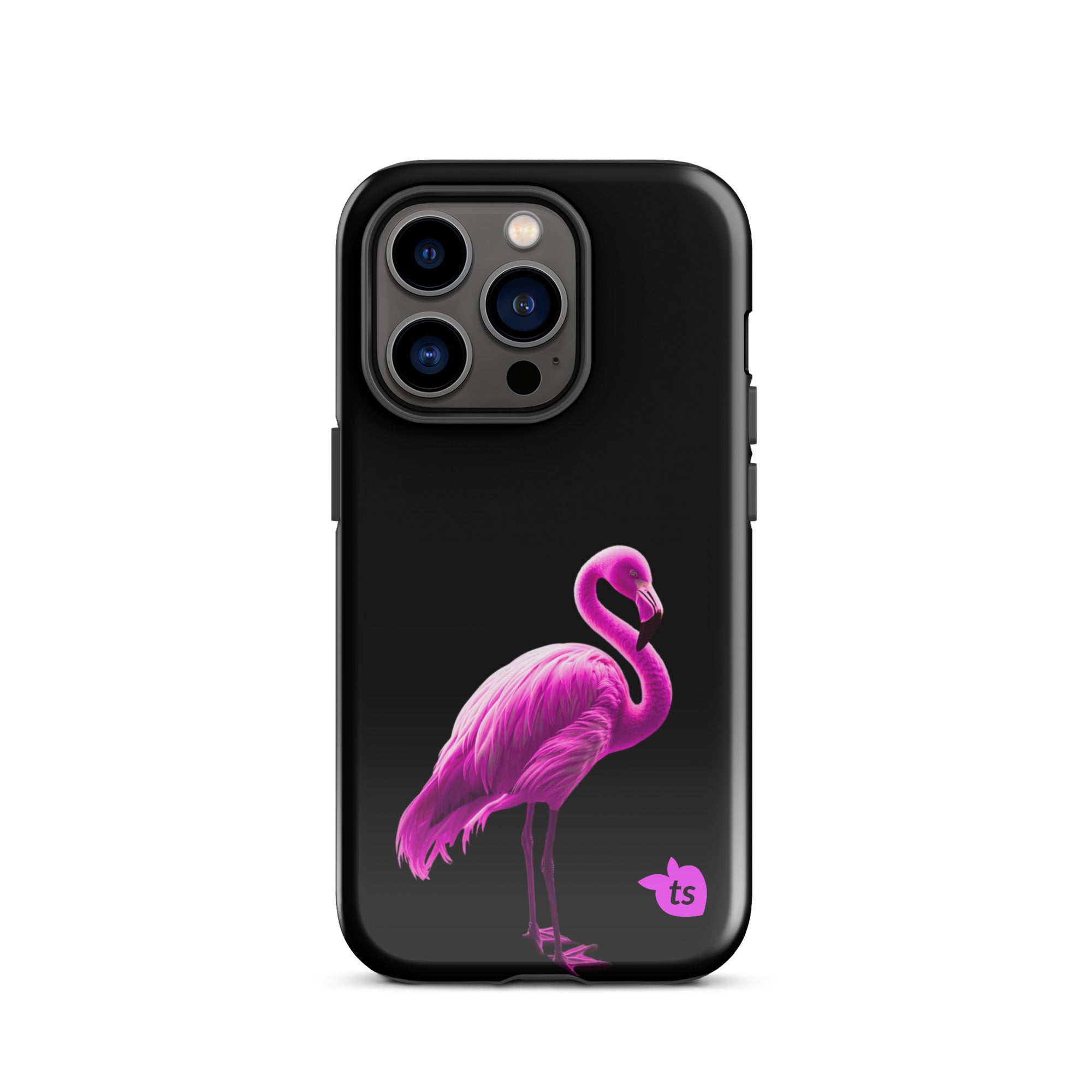 tsgabrielle® • Flamant🦩 Rose • Tough Case Compatible with iPhone® • Latest Models • iPhone 14 Pro Gloss Black