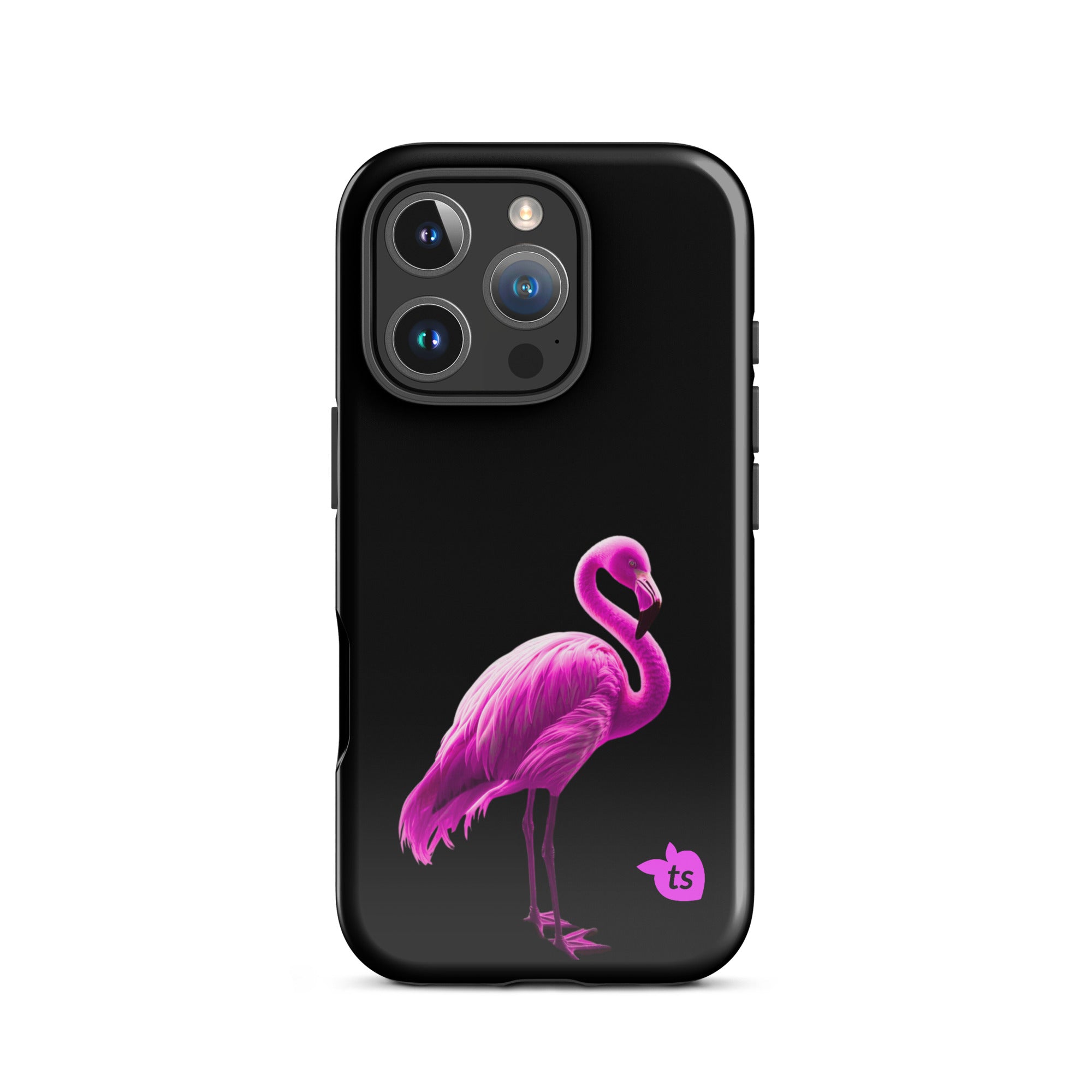 tsgabrielle® • Flamant🦩 Rose • Tough Case Compatible with iPhone® • Latest Models • iPhone 16 Pro Gloss Black