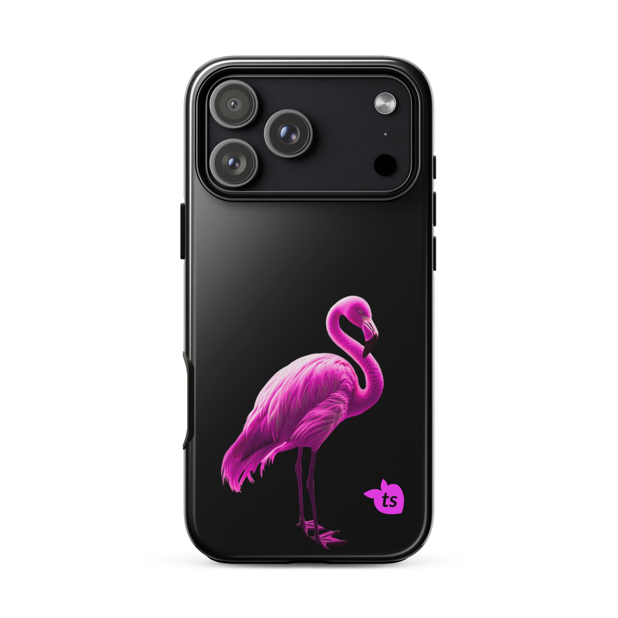 tsgabrielle® • Flamant🦩 Rose • Tough Case Compatible with iPhone® • Latest Models • iPhone 17 Pro Max Gloss Black