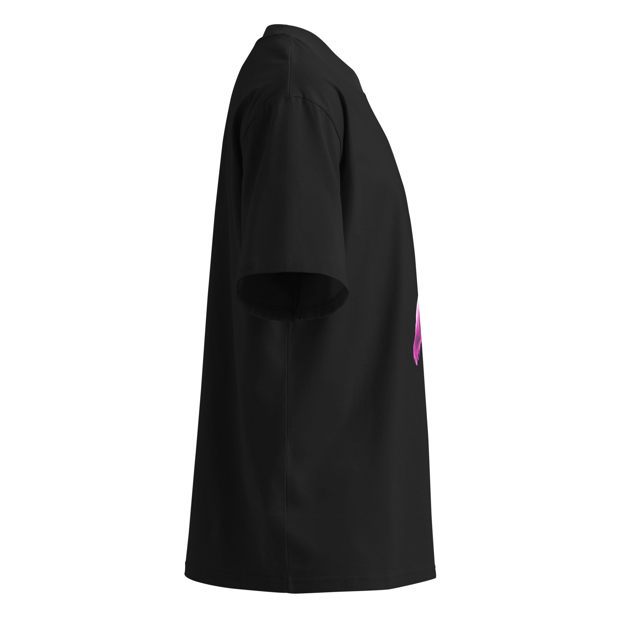 tsgabrielle® • For Him 👔 • Flamant 🦩 Rose • Oversized High Neck T-Shirt • Black • Organic Cotton •