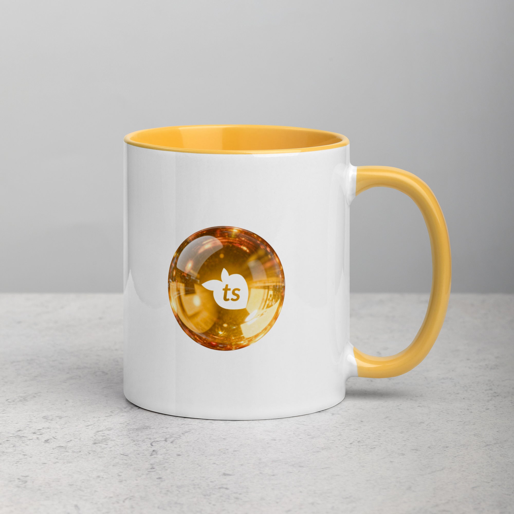 tsgabrielle® • Mug with Color Golden Yellow Inside • Ceramic • 11 oz •