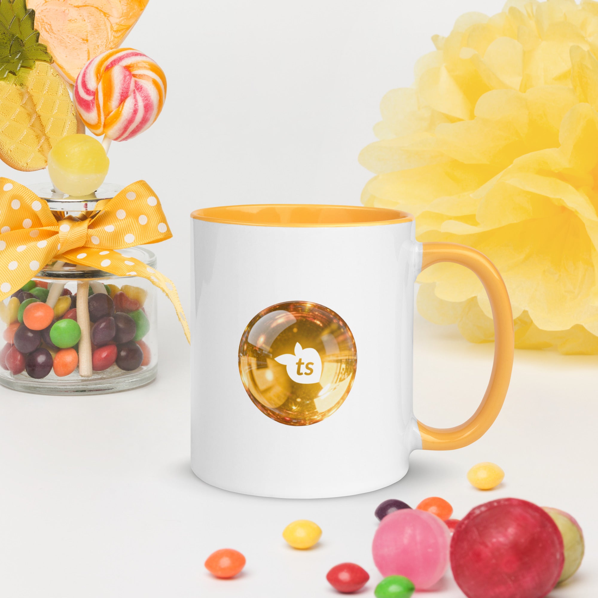 tsgabrielle® • Mug with Color Golden Yellow Inside • Ceramic • 11 oz •
