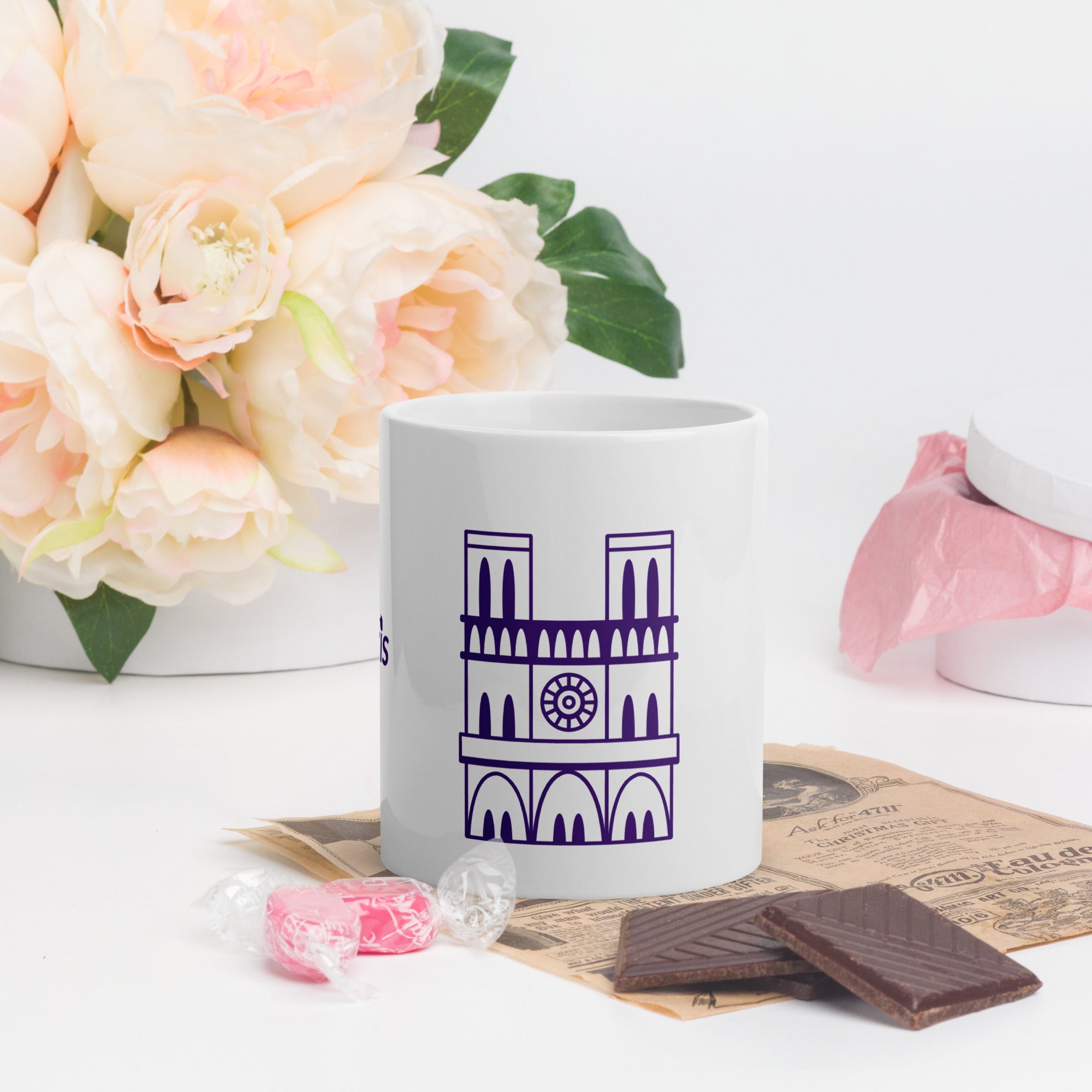 tsgabrielle® • Paris - Cathédrale Notre-Dame • Mug brillant • Blanc