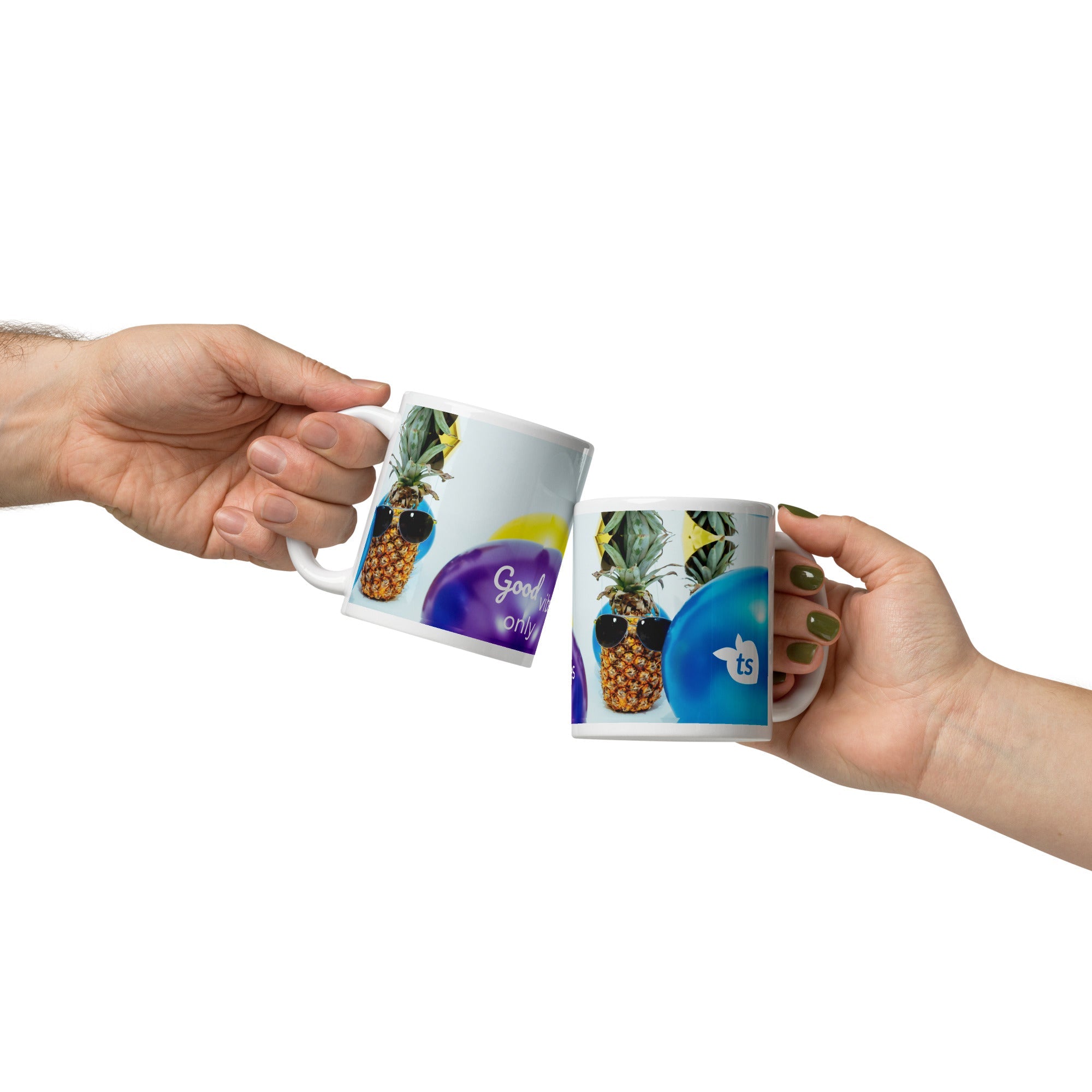 tsgabrielle® • Good Vibes Only • Mug brillant • Noir • Céramique • 3 tailles