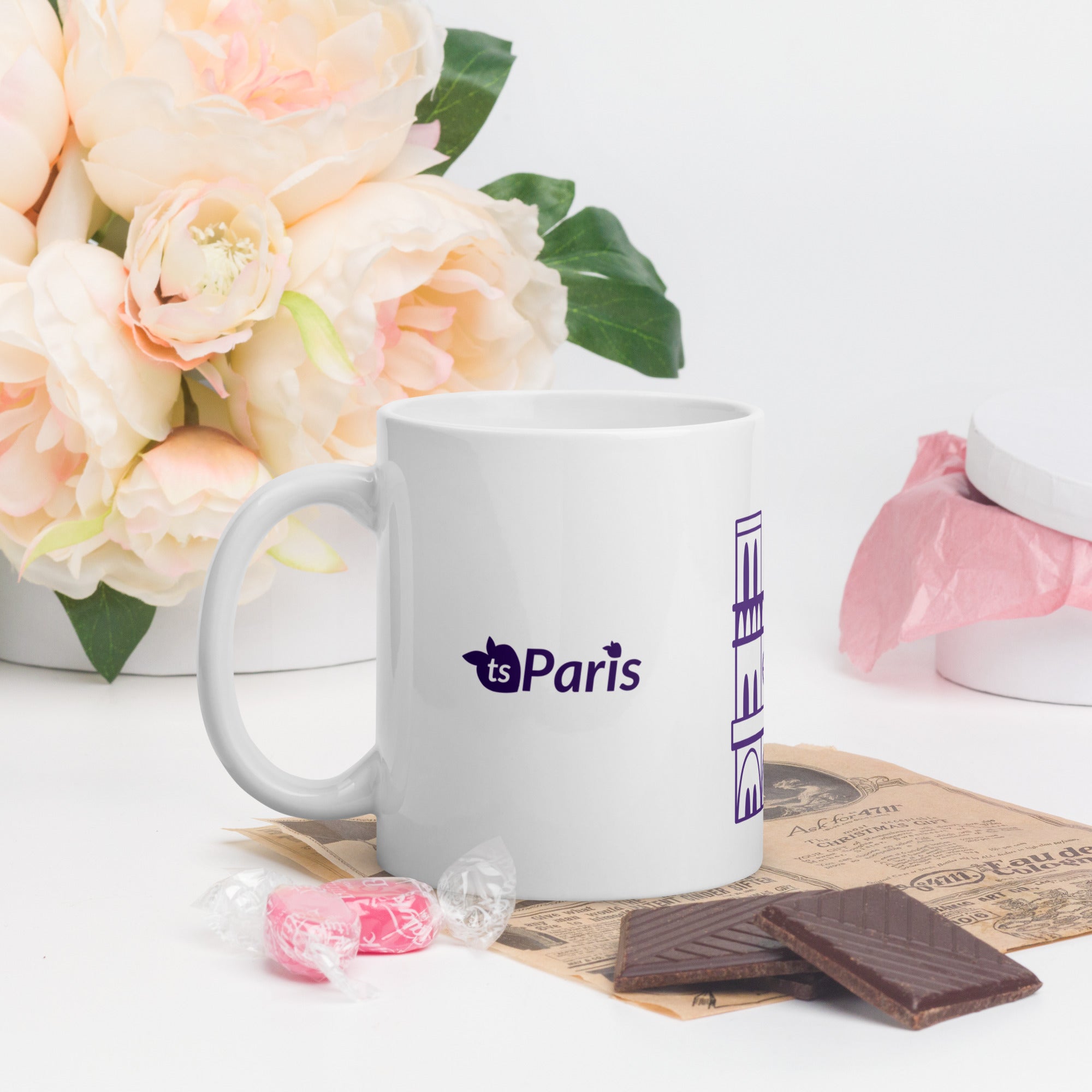tsgabrielle® • Paris - Cathédrale Notre-Dame • Mug brillant • Blanc