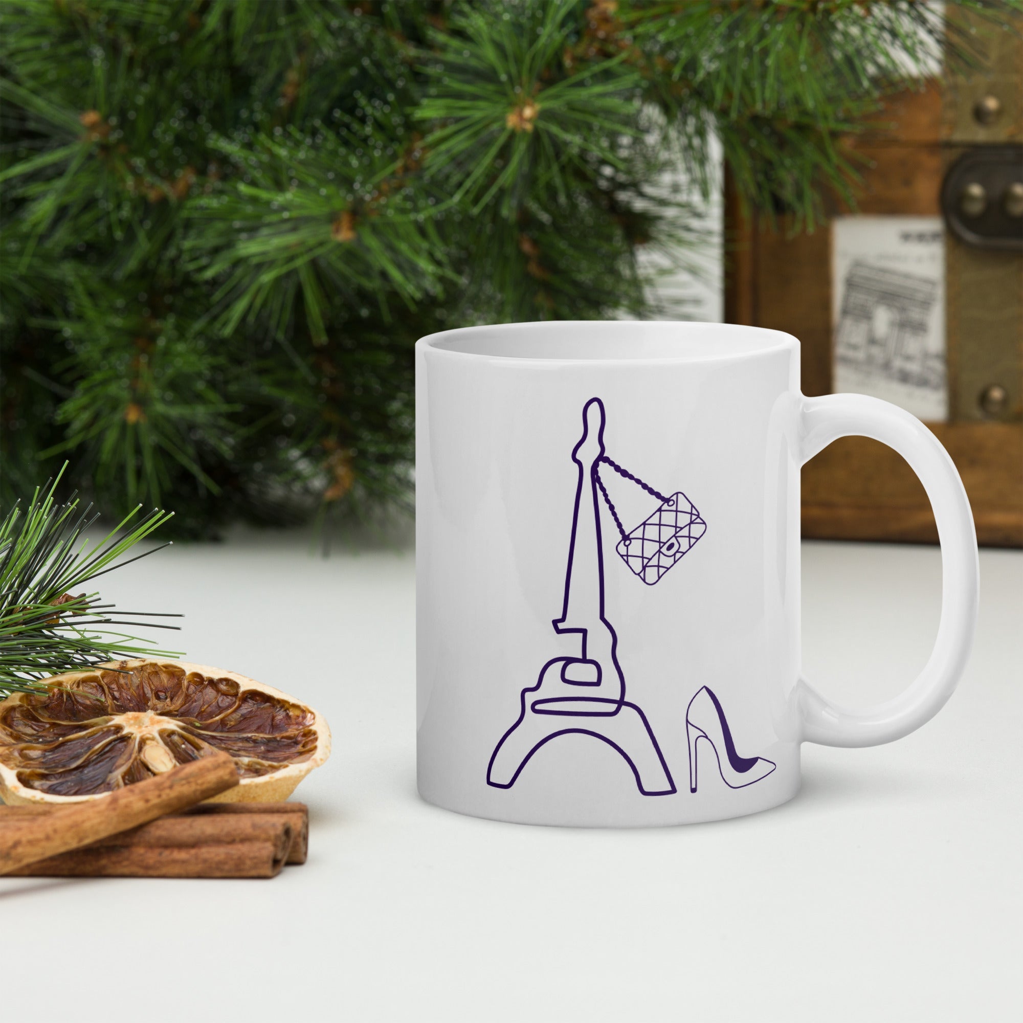 tsgabrielle® • Paris - La Tour Eiffel • Mug brillant • Blanc • Céramique • 325 ml