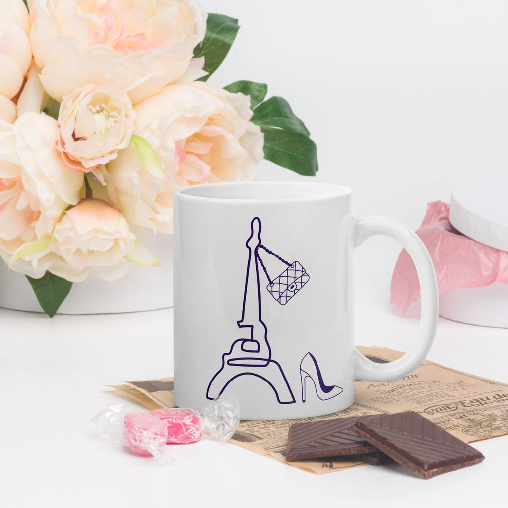 tsgabrielle® • Paris - La Tour Eiffel • Mug brillant • Blanc • Céramique • 325 ml