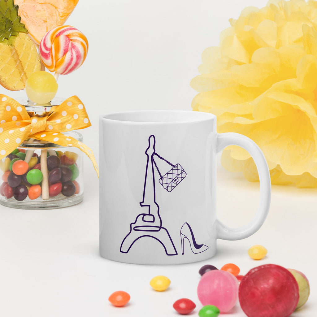 tsgabrielle® • Paris - La Tour Eiffel • Mug brillant • Blanc • Céramique • 325 ml