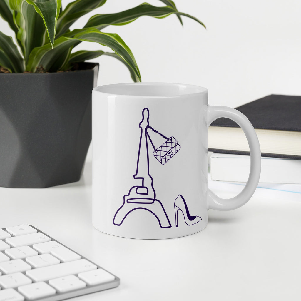 tsgabrielle® • Paris - La Tour Eiffel • Mug brillant • Blanc • Céramique • 325 ml