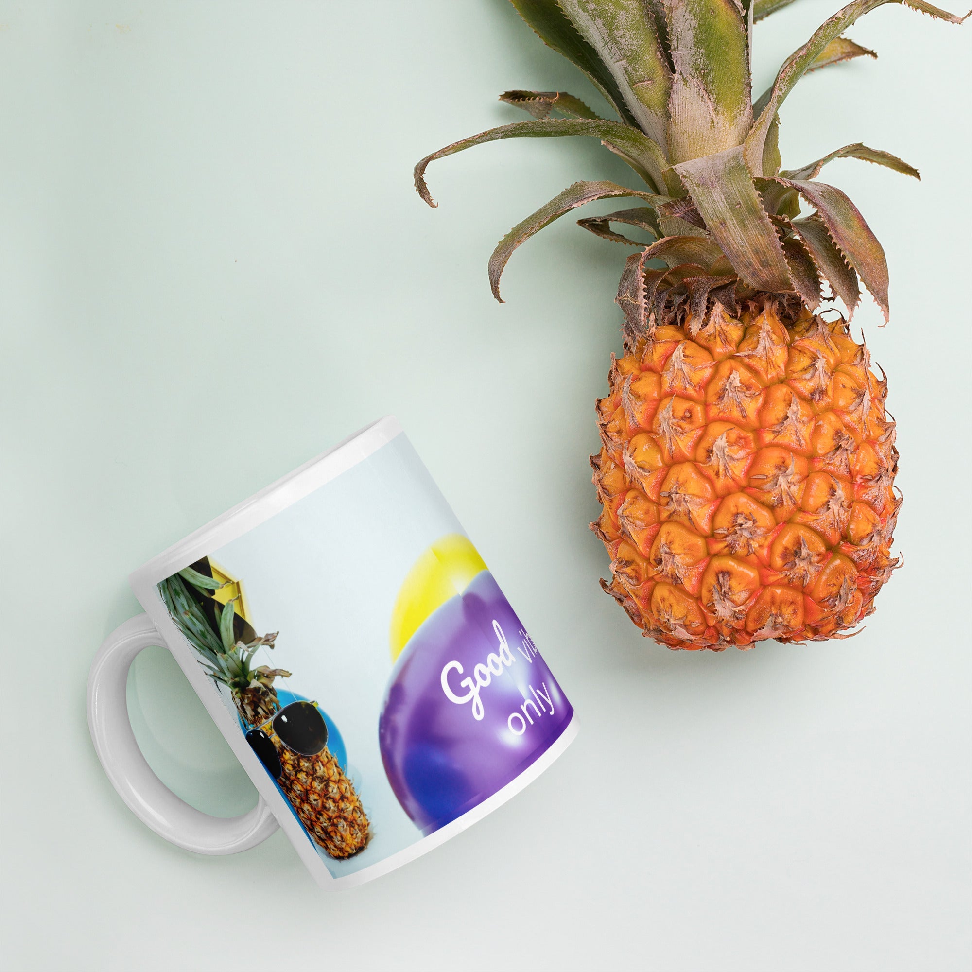 tsgabrielle® • Good Vibes Only • Mug brillant • Noir • Céramique • 3 tailles