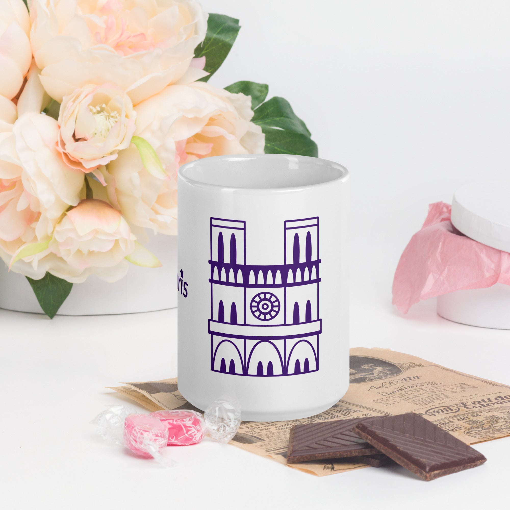 tsgabrielle® • Paris - Cathédrale Notre-Dame • Mug brillant • Blanc
