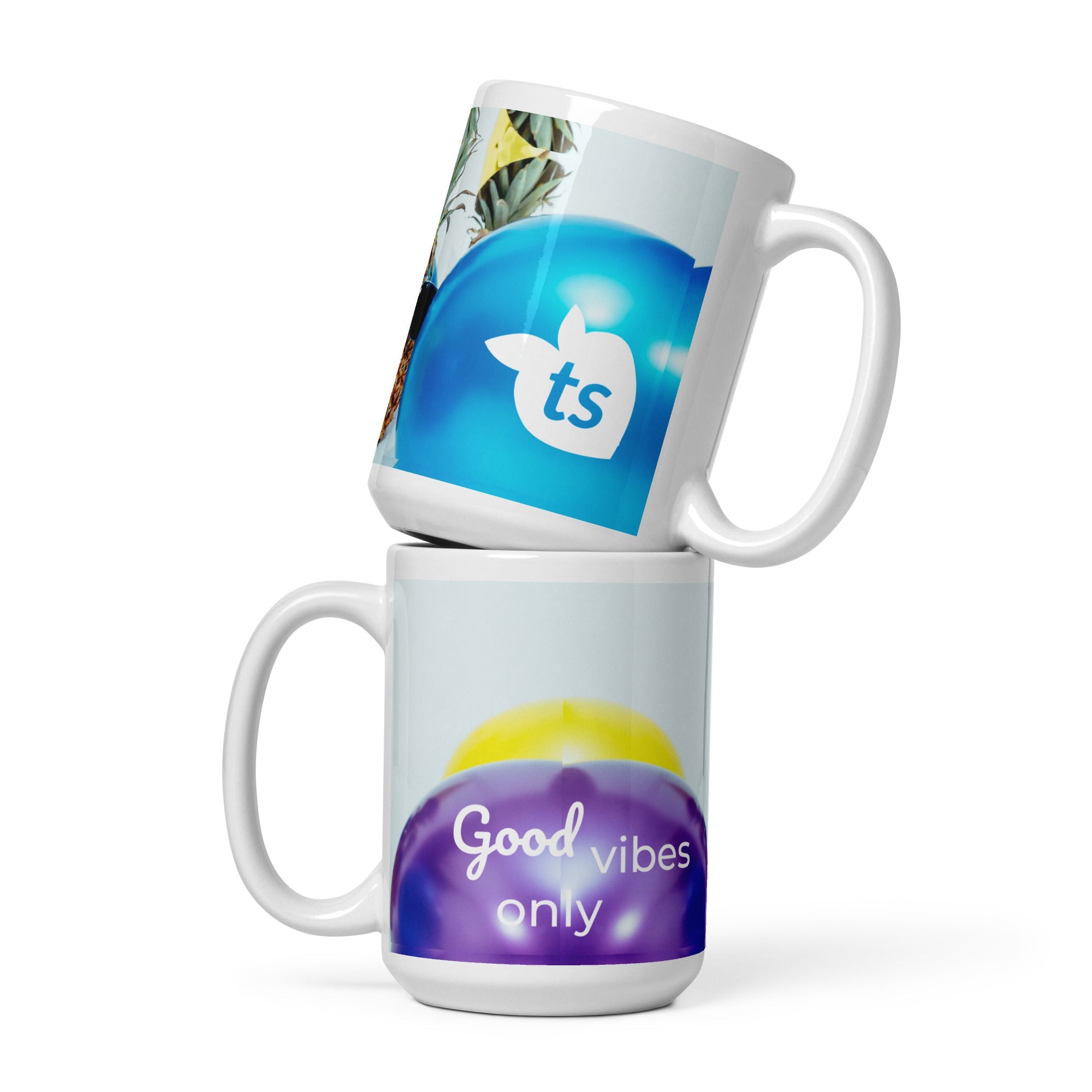 tsgabrielle® • Good Vibes Only • Mug brillant • Noir • Céramique • 3 tailles